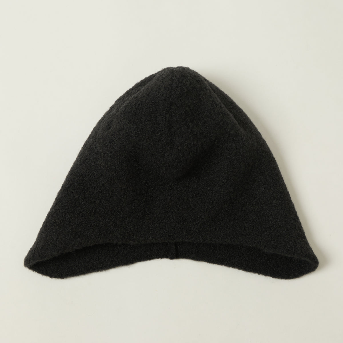 Rototo Alpaca Boucle Ear Flap Beanie - Charcoal Black