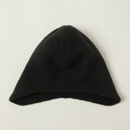 Rototo Alpaca Boucle Ear Flap Beanie - Charcoal Black