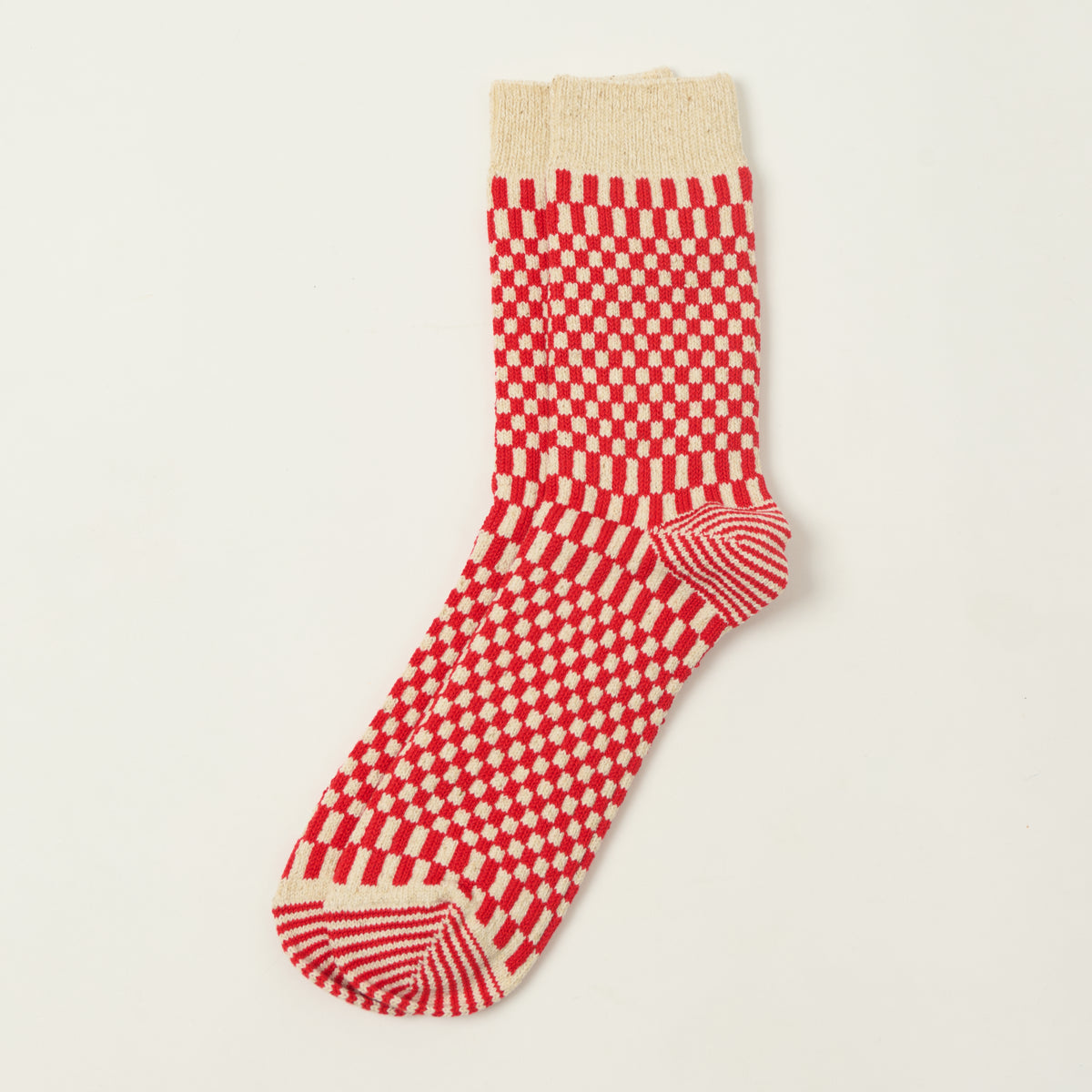 Rototo Checkerboard Pattern Socks - Red
