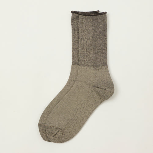 Rototo City Socks - Grey/Dark Brown