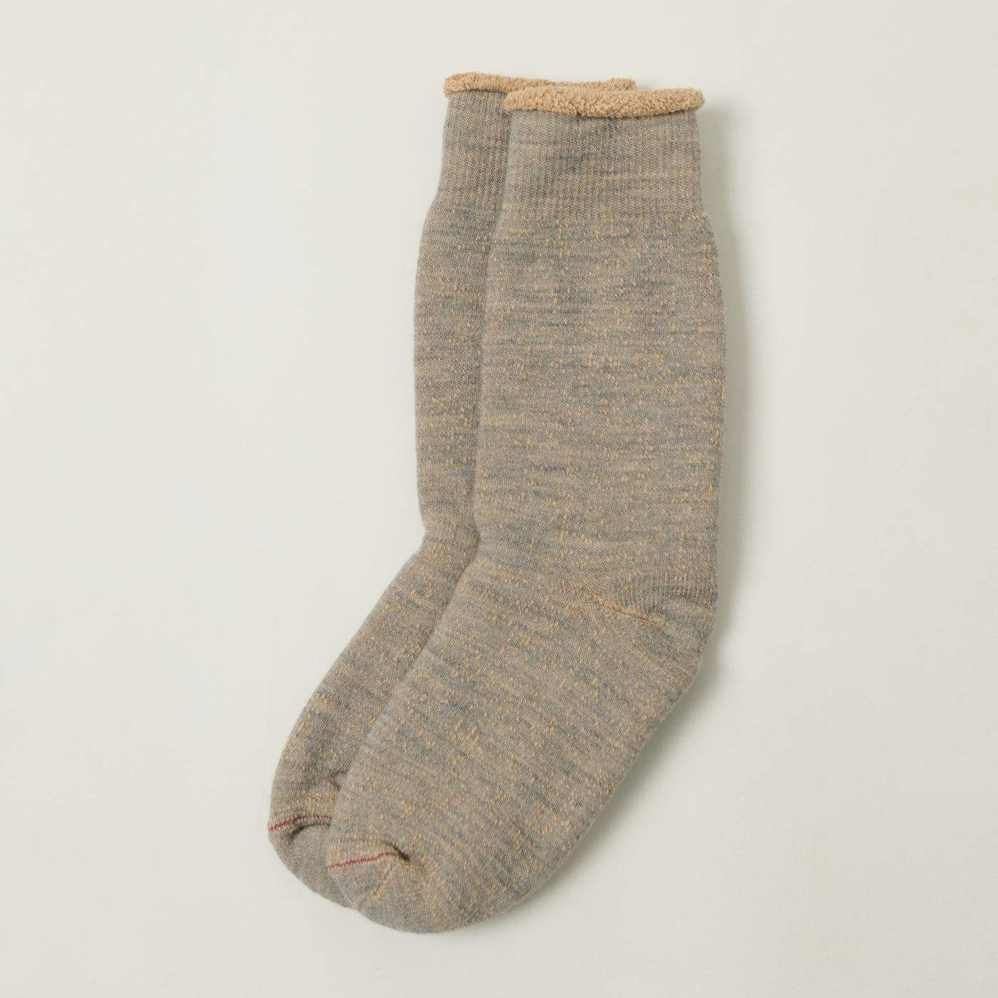 Rototo Double Face Crew Socks - Grey/Brown