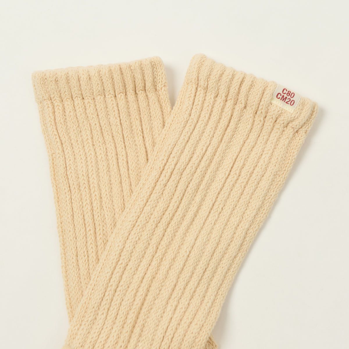 Rototo Everyday Cashmere Loose Pile Crew Socks - Ecru