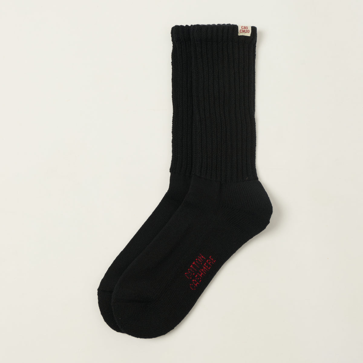 Rototo Everyday Cashmere Loose Pile Crew Socks - Black