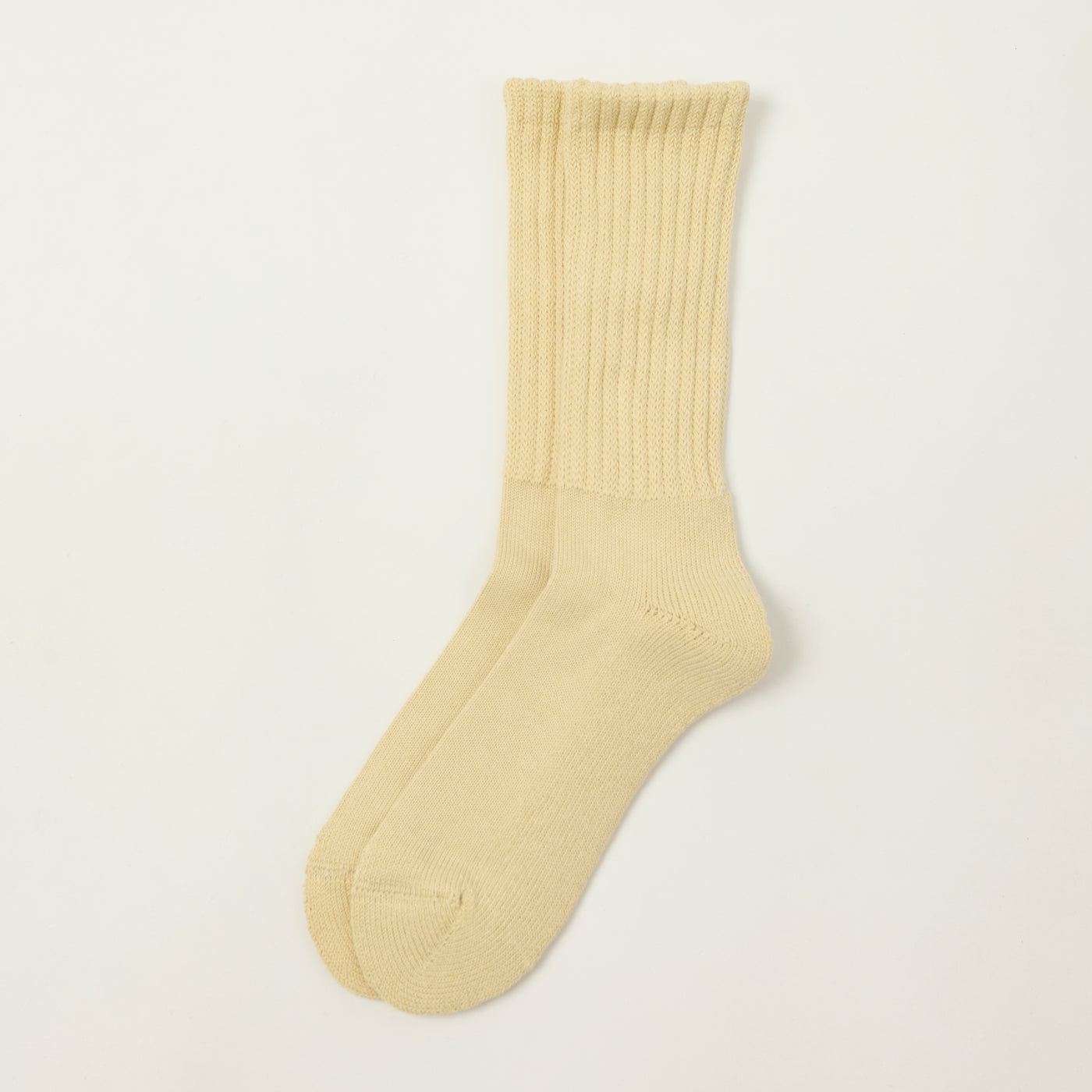 Rototo Loose Pile Crew Socks - Raw Beige