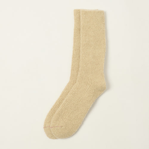 Rototo Merino Boucle Socks - Ecru