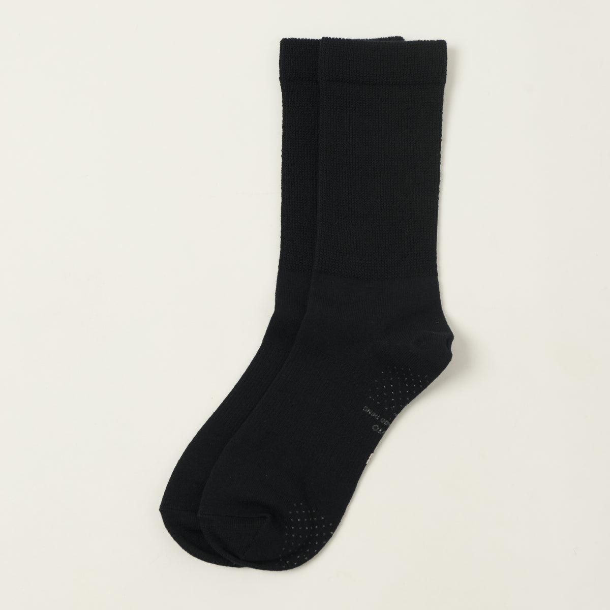 Rototo Merino Relaxed Rib Crew Socks - Black