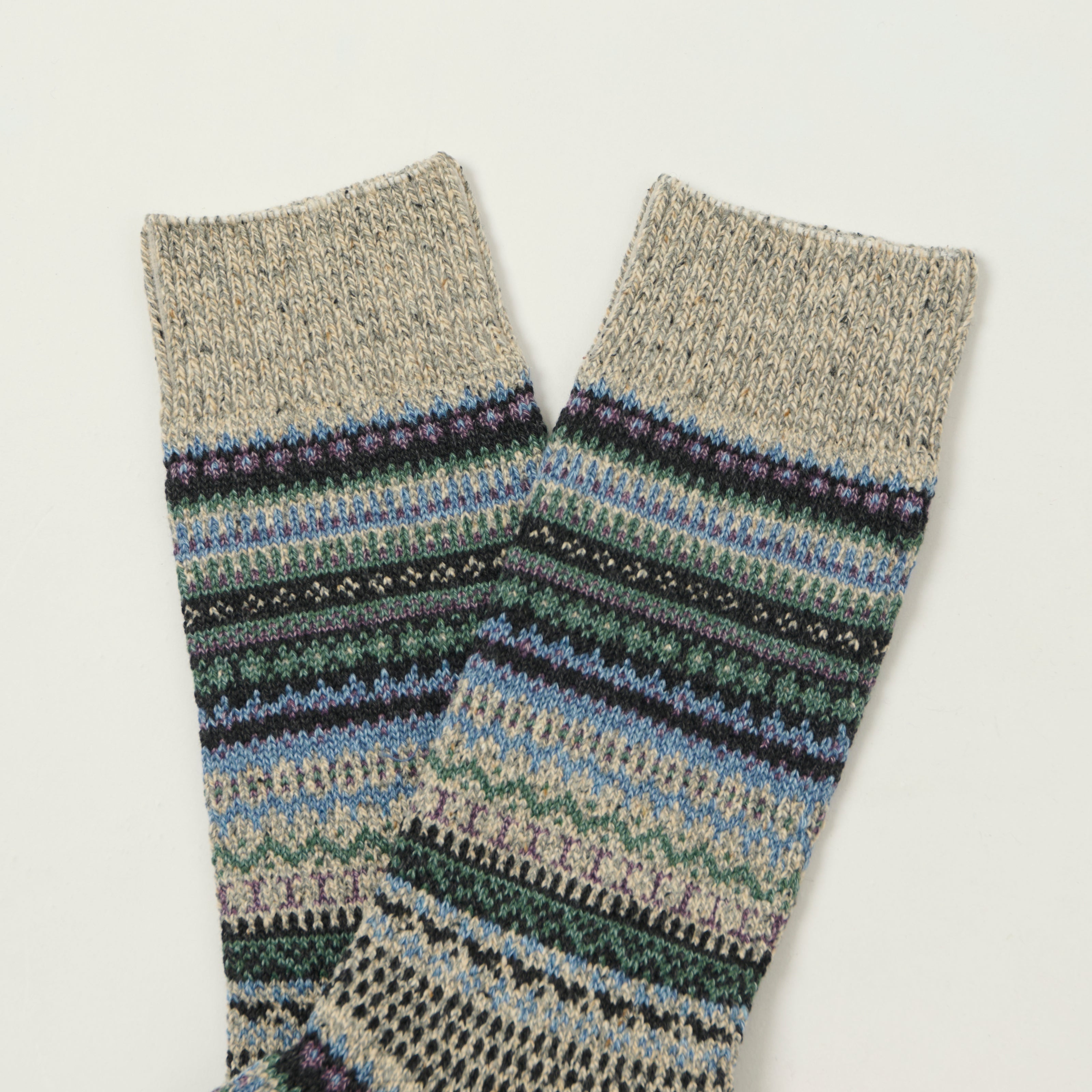 Rototo Nordic Pattern Socks - Dark Grey