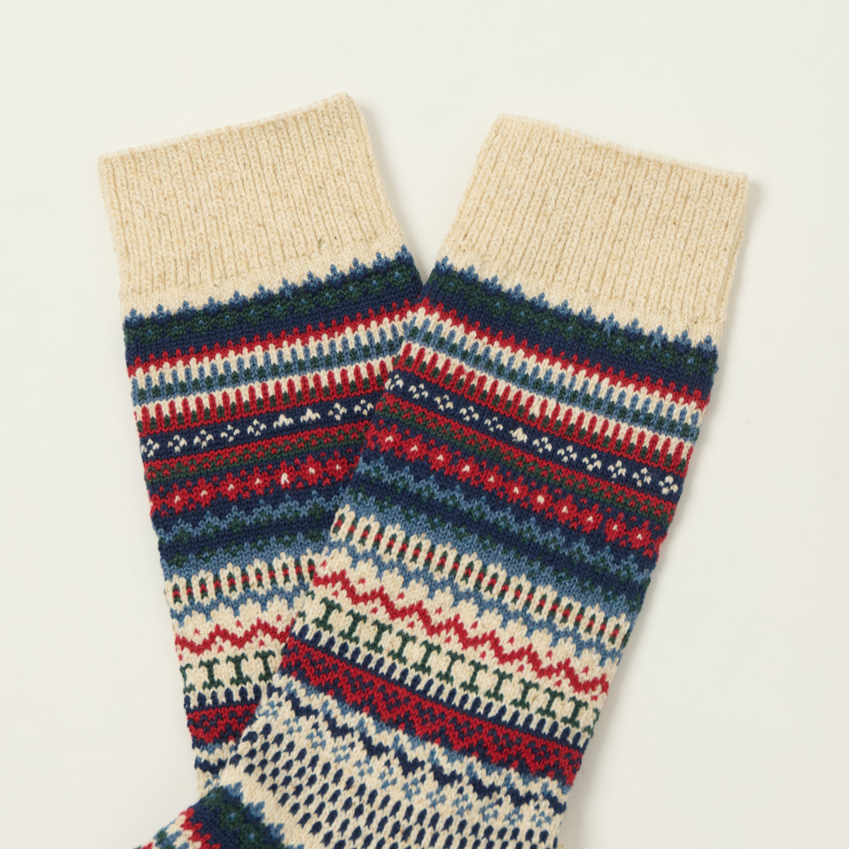 Rototo Nordic Pattern Socks - Ivory