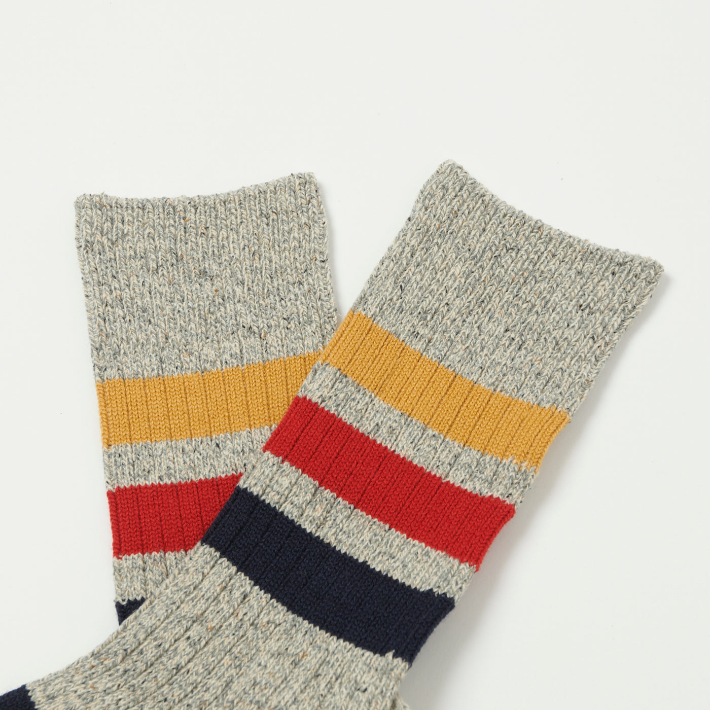 RoToTo Park Stripe Crew Sock - Grey
