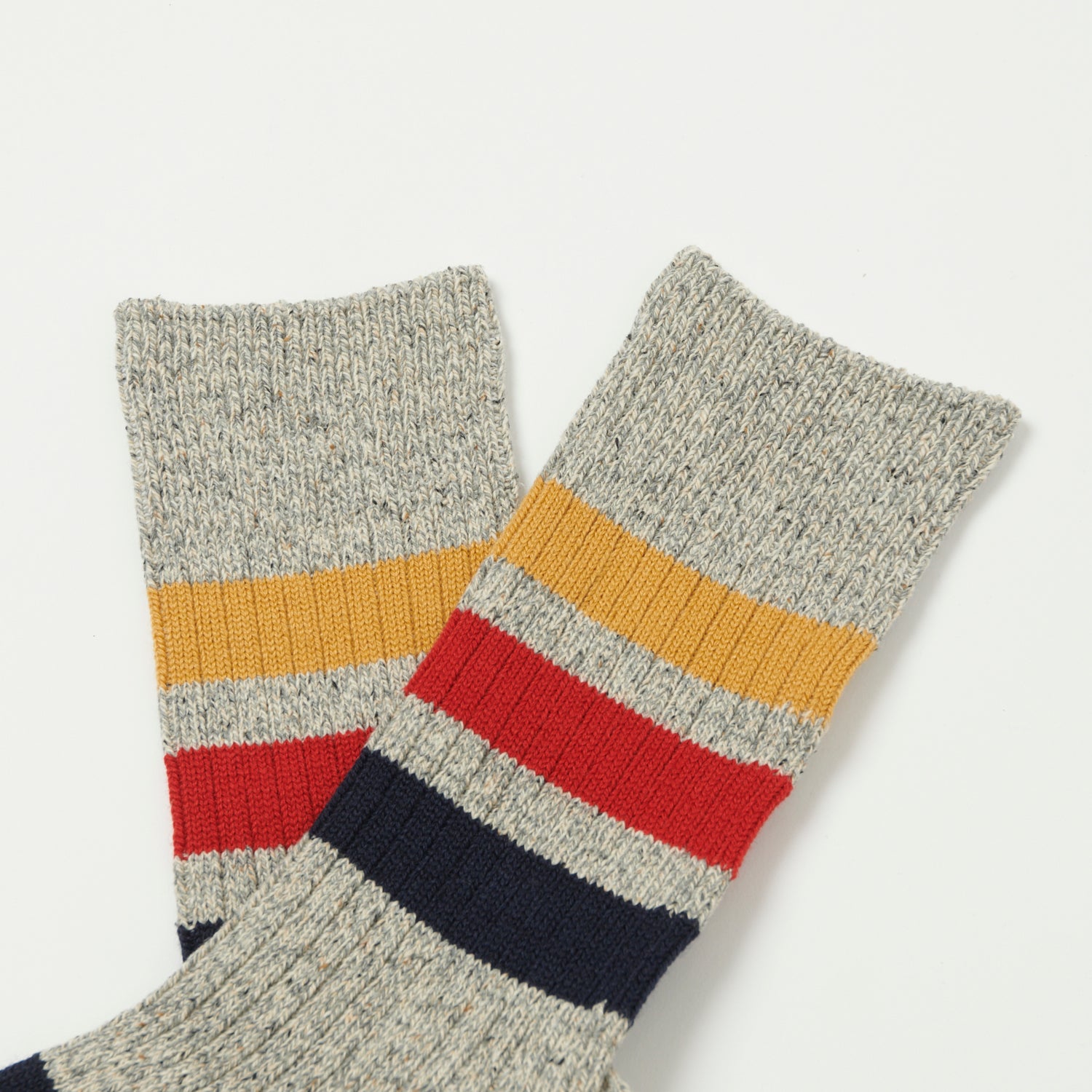 RoToTo Park Stripe Crew Sock - Grey