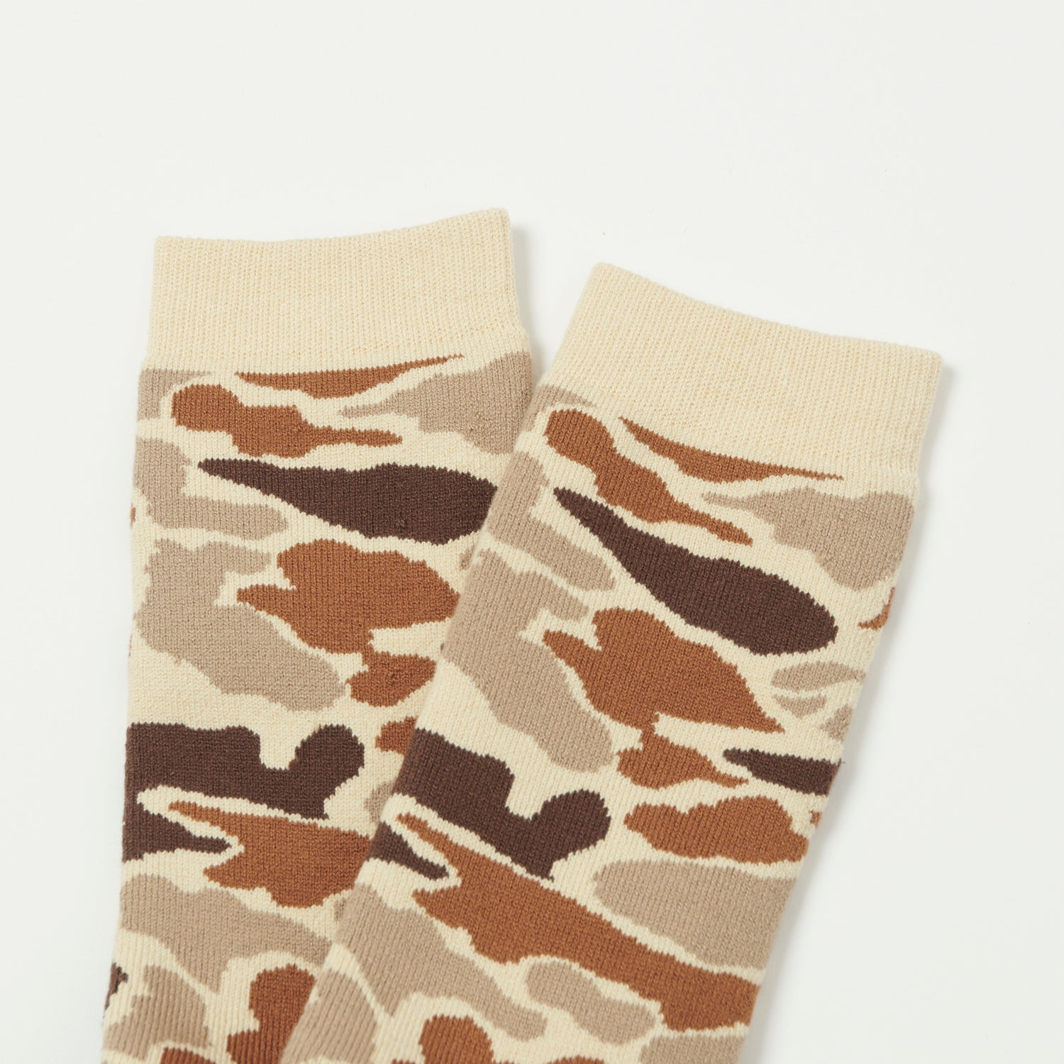 RoToTo Pile Camo Crew Sock - Sand