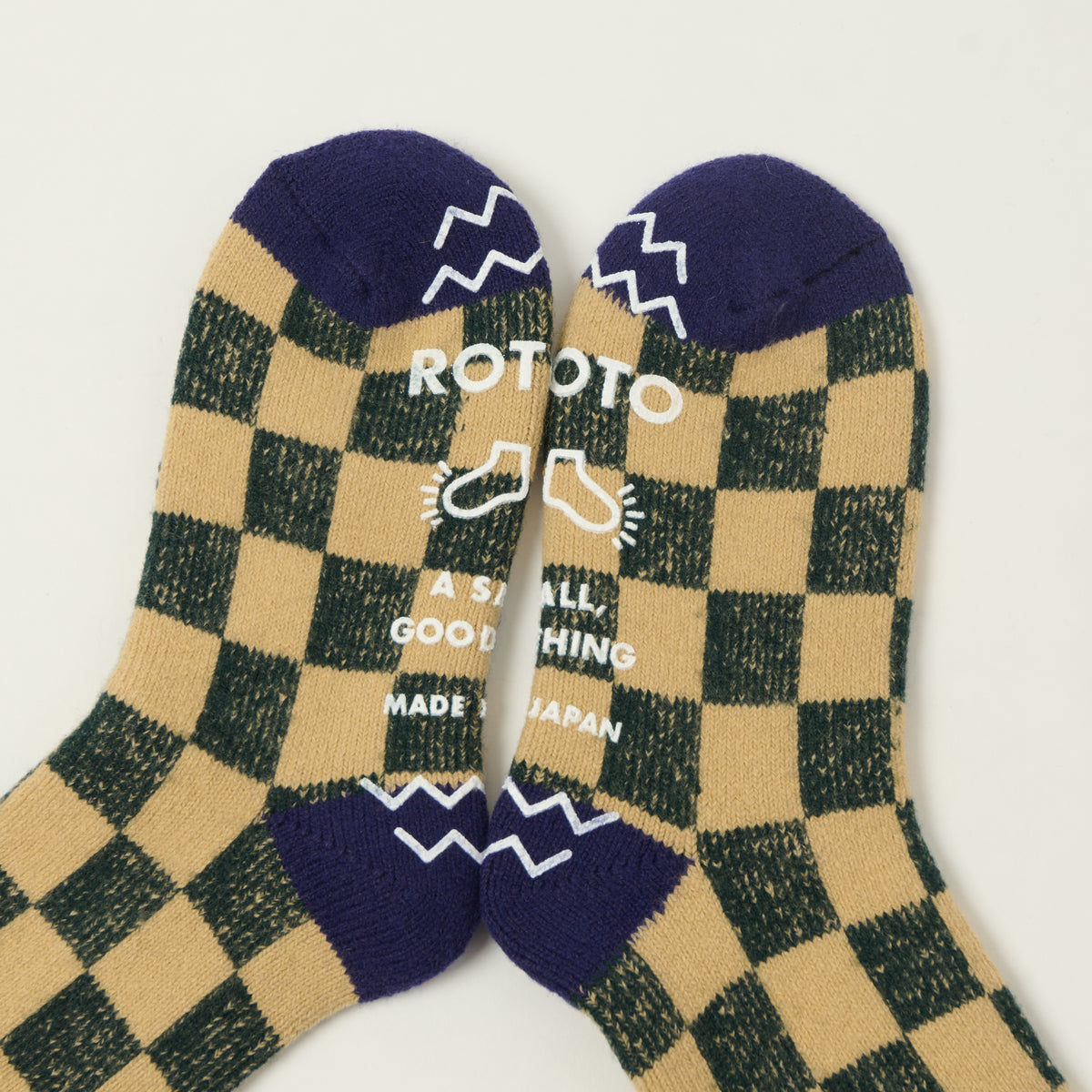 RoToTo Checkerboard Pile Room Sock - Maroon/Navy Blue