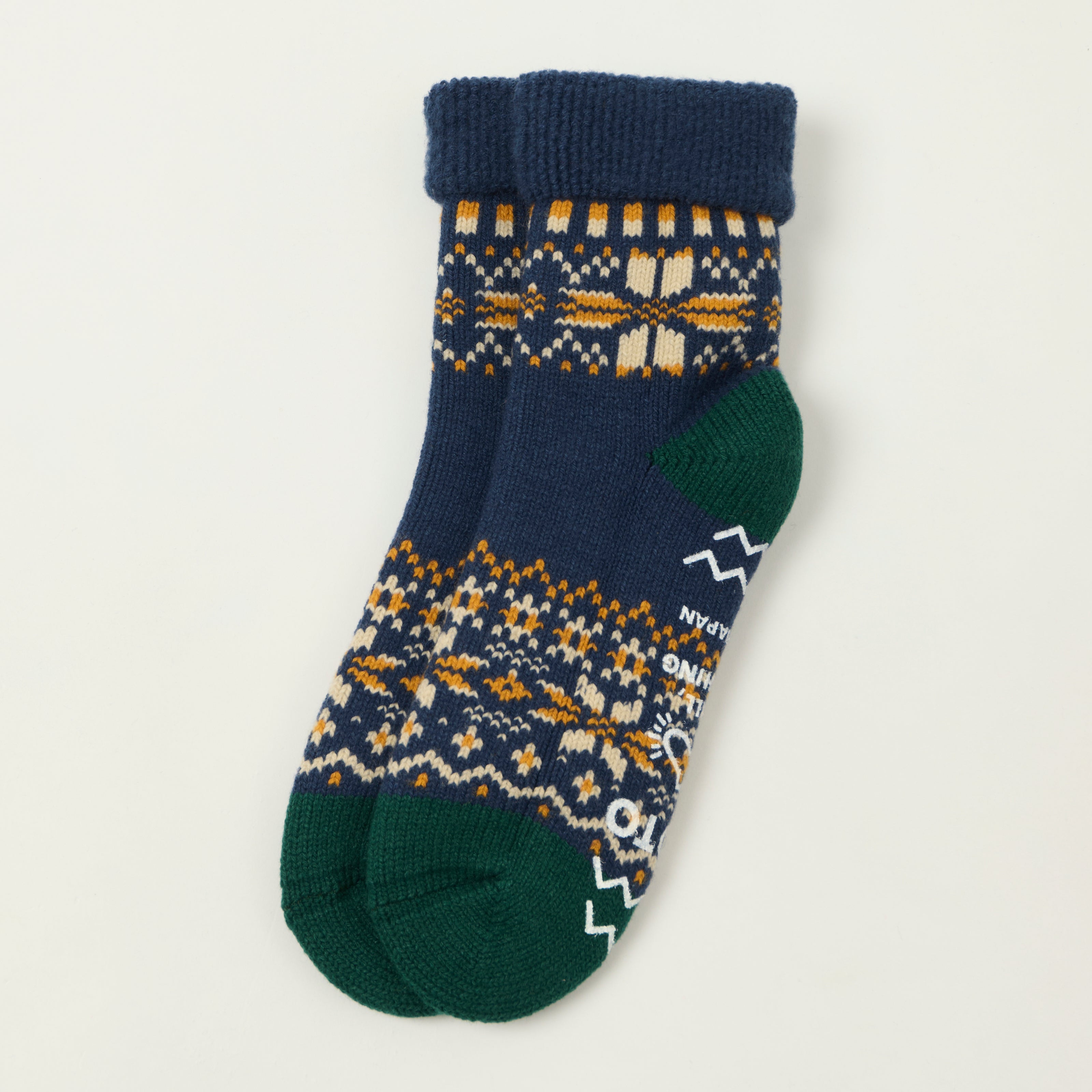 Rototo Comfy Room Socks Snow Flake - Navy