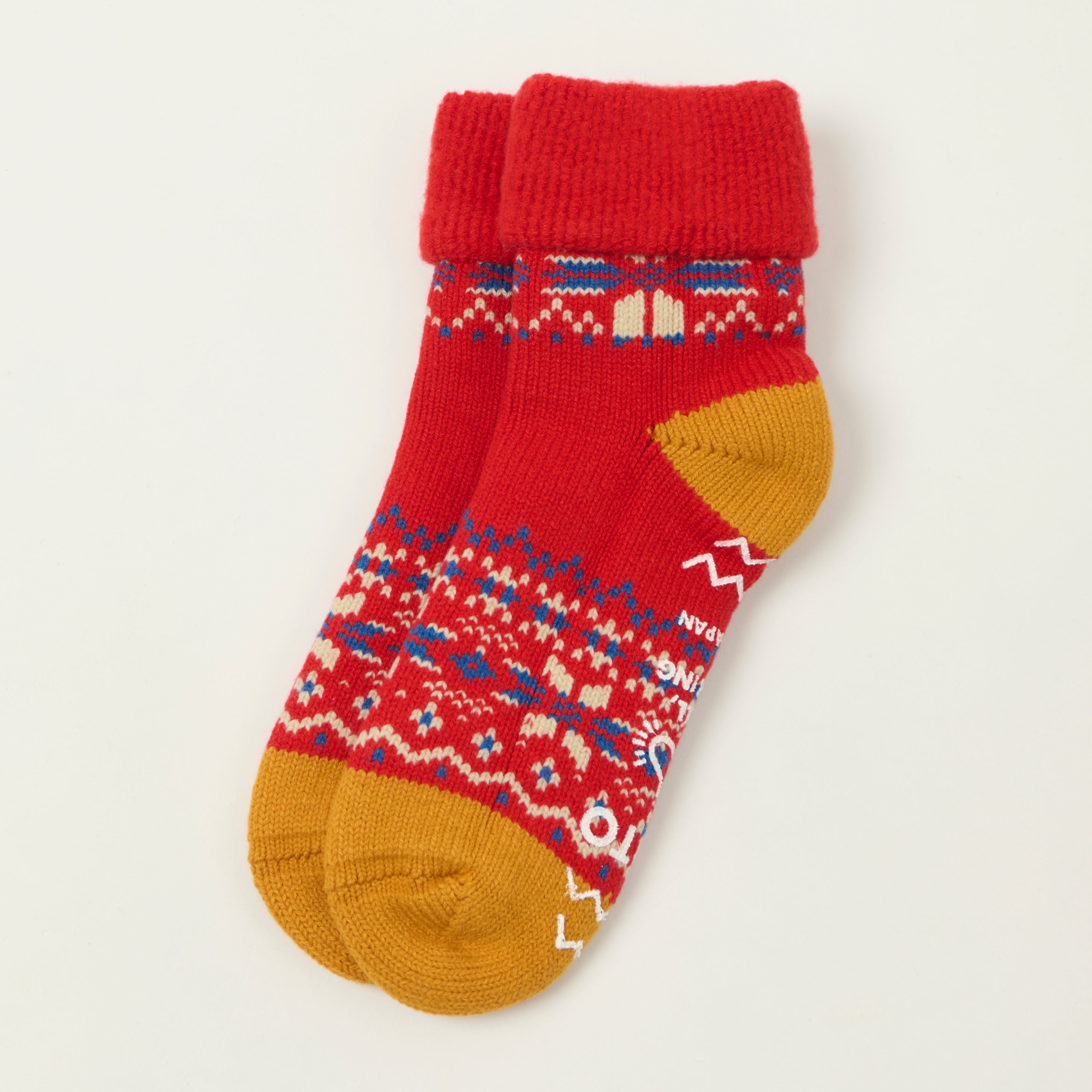 Rototo Comfy Room Socks Snow Flake - Red
