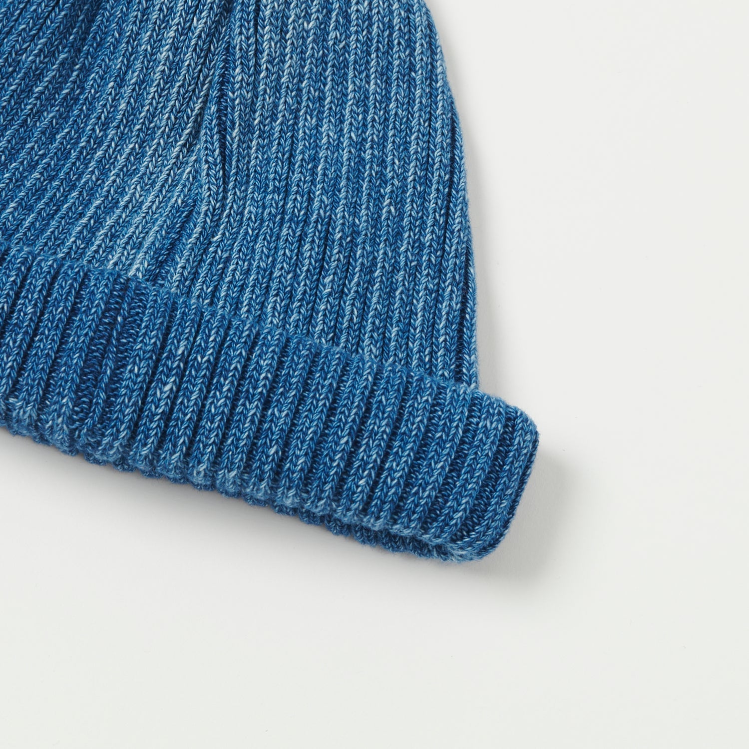 RoToTo Cotton Roll Up Beanie - Light Indigo