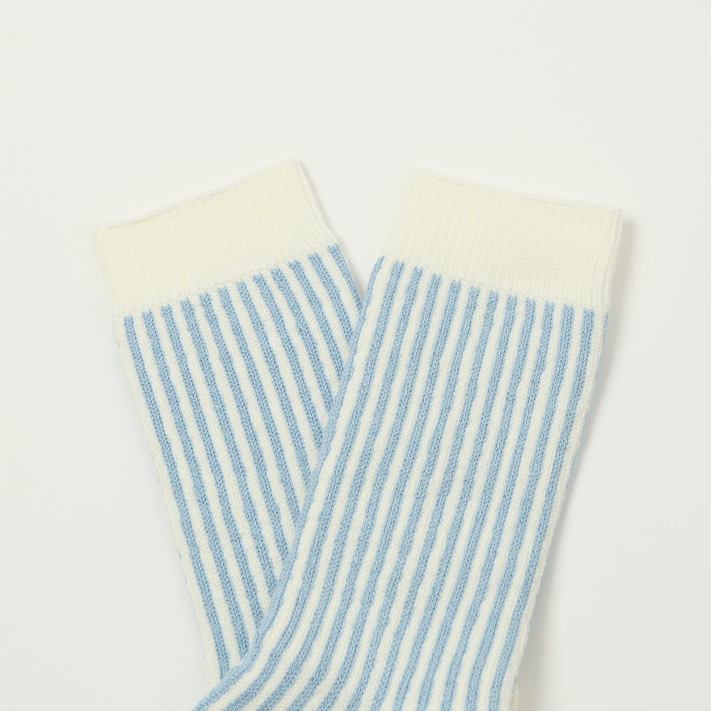 RoToTo Vertical Stripe Sock - White/Blue