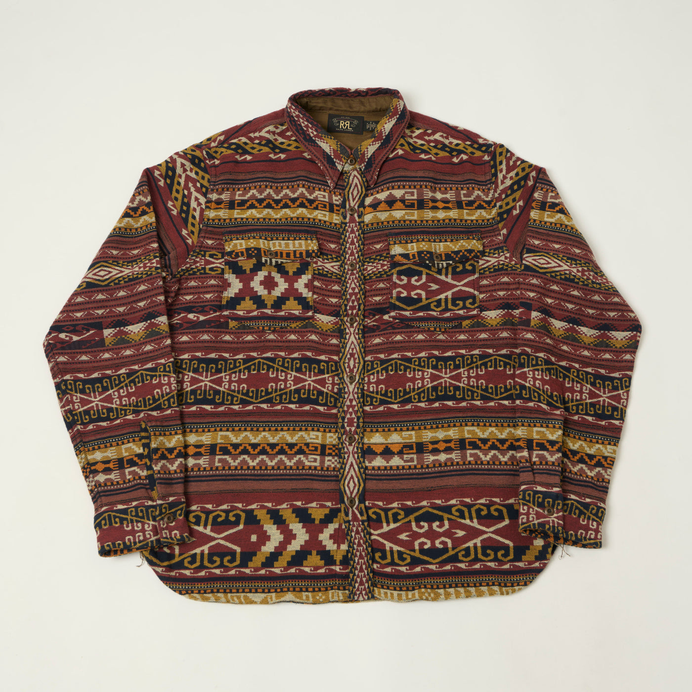 RRL Aztec Jacquard Work Shirt - Red/Multi