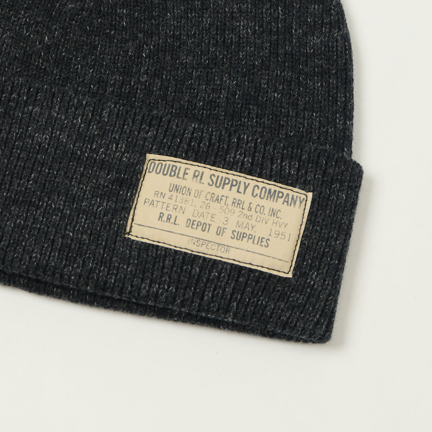 RRL Cotton Watch Cap - Black Indigo