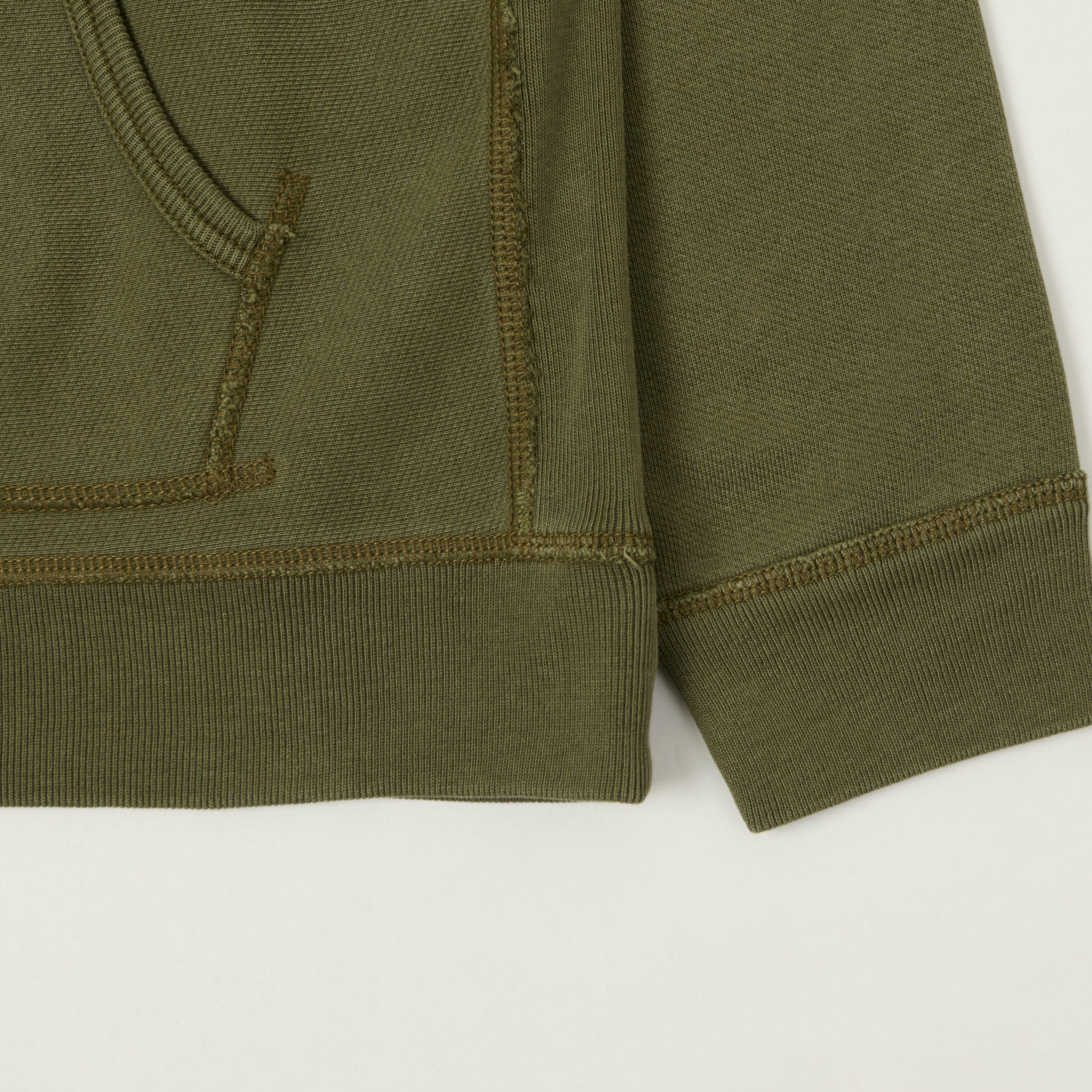 RRL Garment-Dyed French Terry Hoodie - Olive