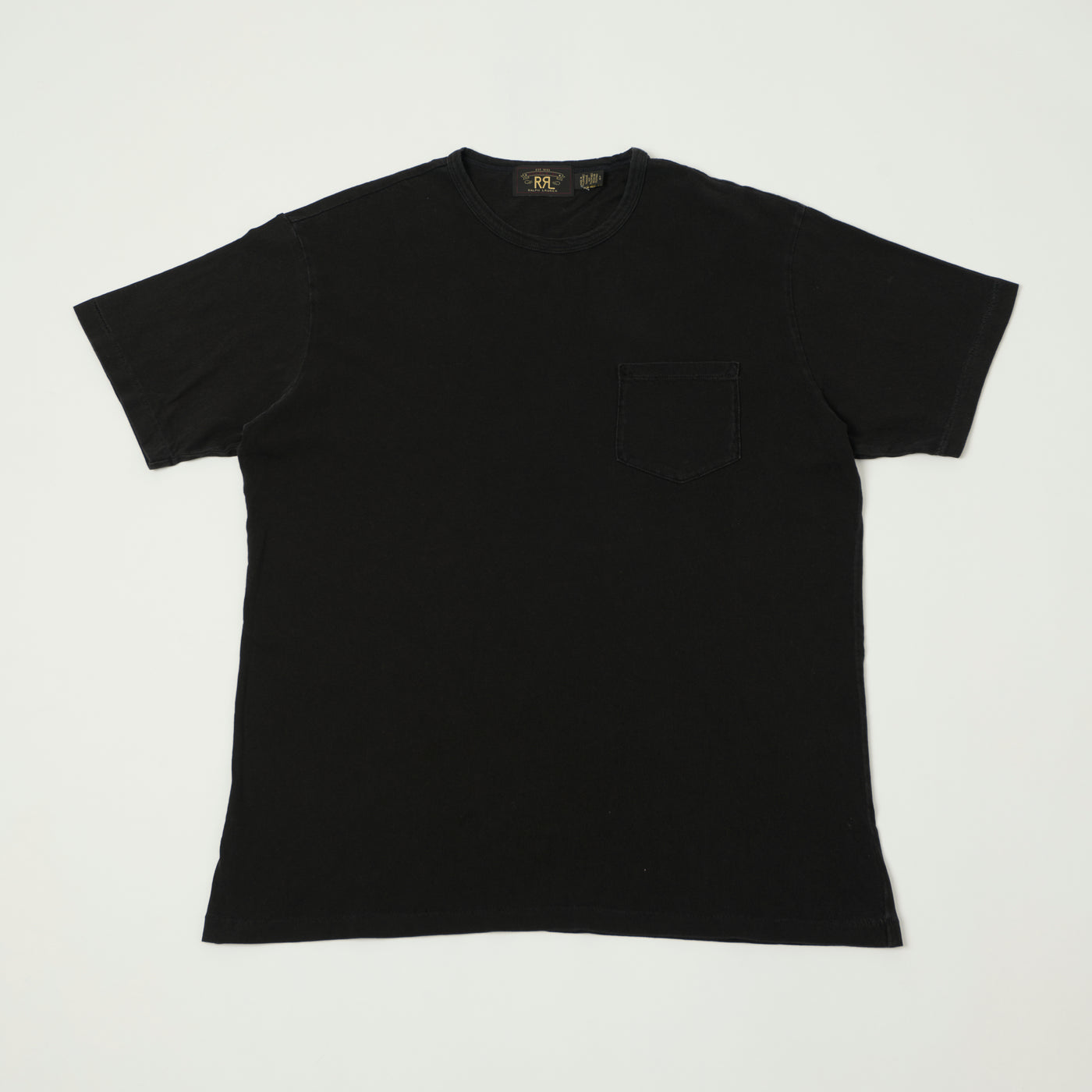 RRL Washed Jersey Pocket T-Shirt - Black Indigo