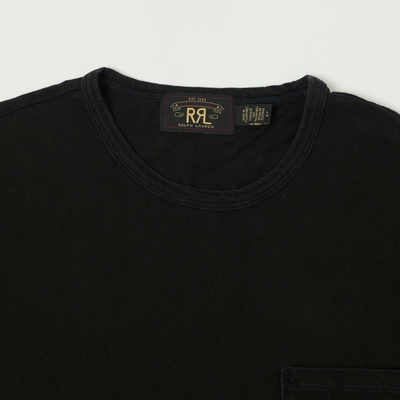RRL Washed Jersey Pocket T-Shirt - Black Indigo