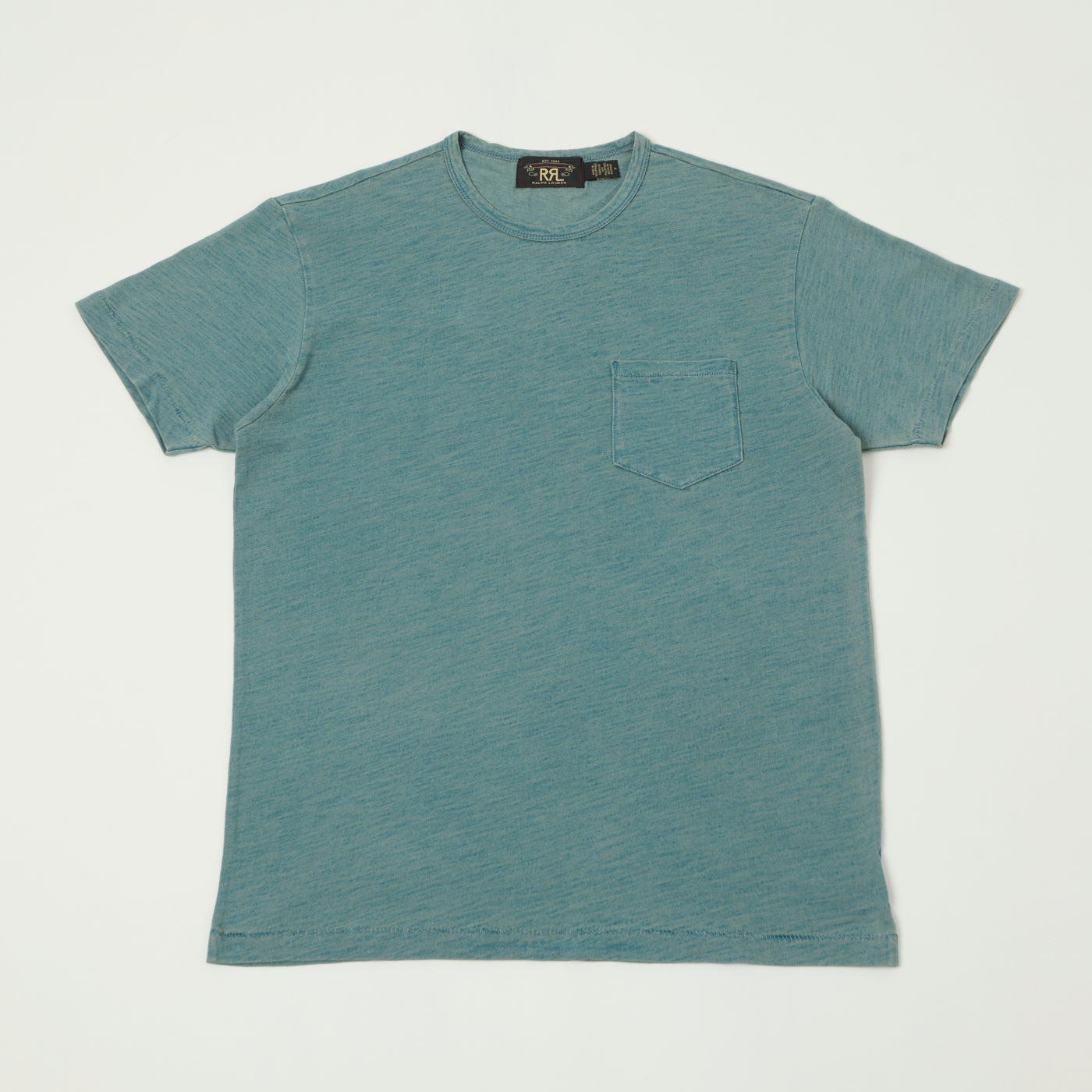 RRL Washed Jersey Pocket T-Shirt - Light Indigo