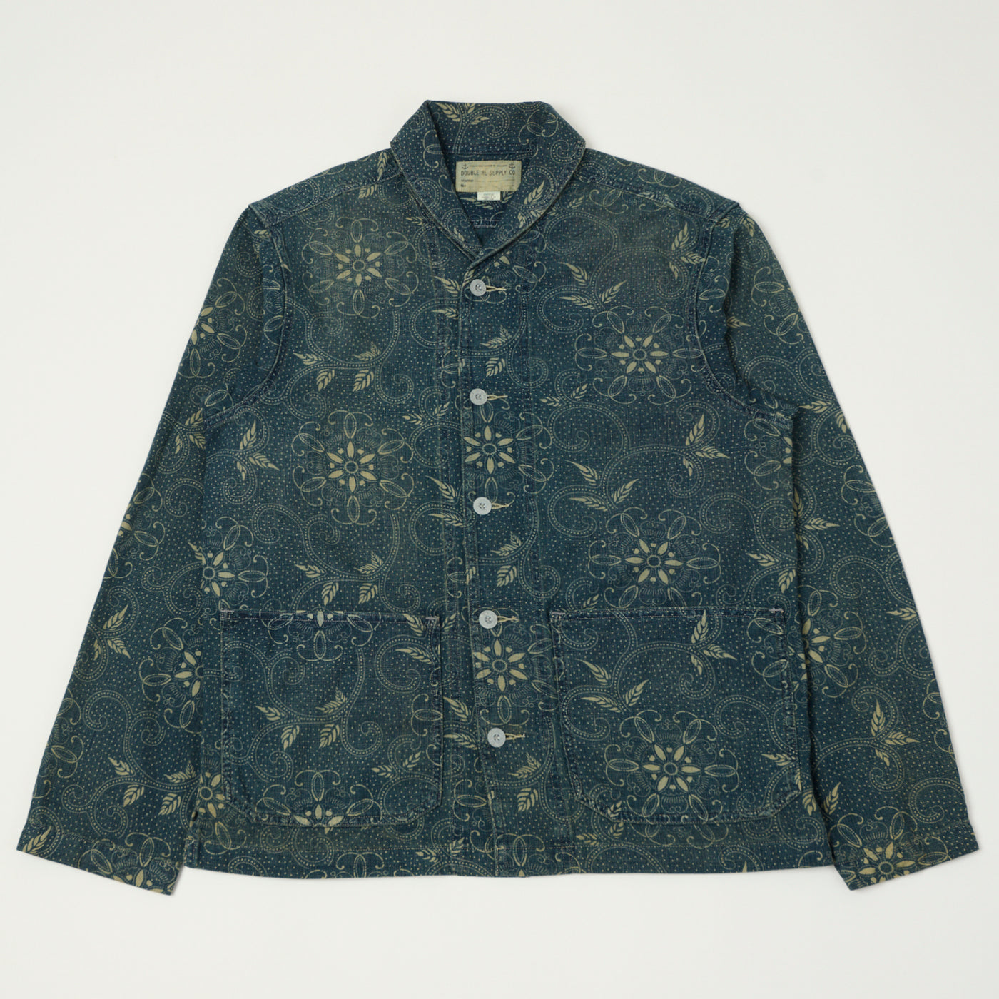 RRL Shawl Collar Overshirt - Indigo Paisley