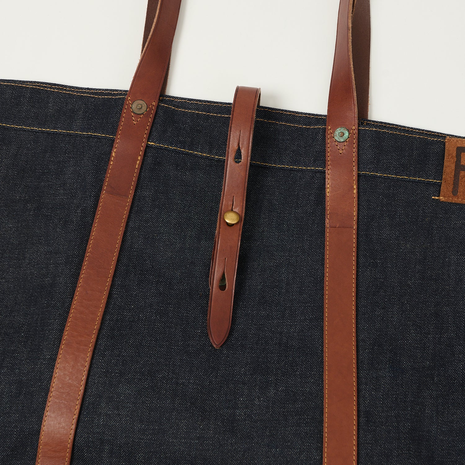 RRL Leather-Trim Denim Tote Bag - Indigo