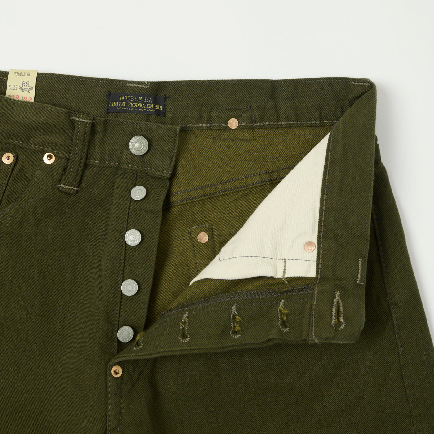 RRL Limited Edition Olive Regular Straight Jean - One Wash
