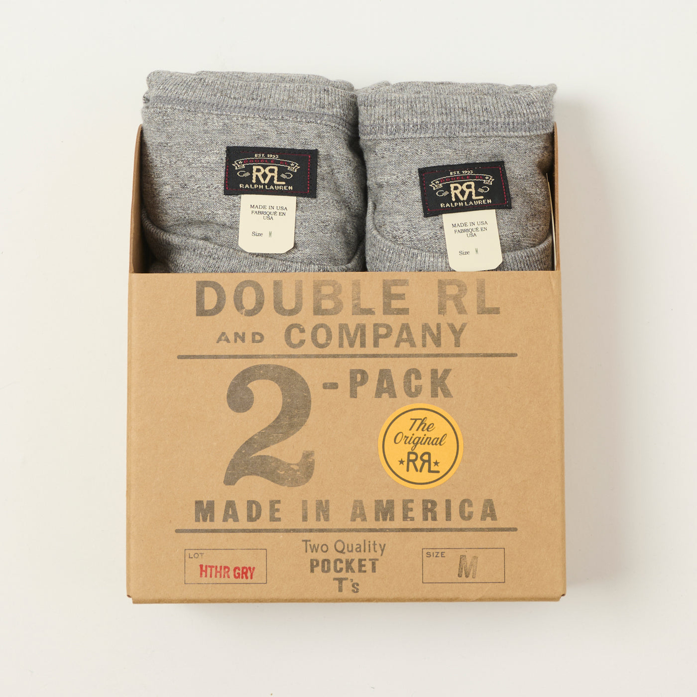 RRL Pocket T-Shirt Two-Pack - Heather Grey