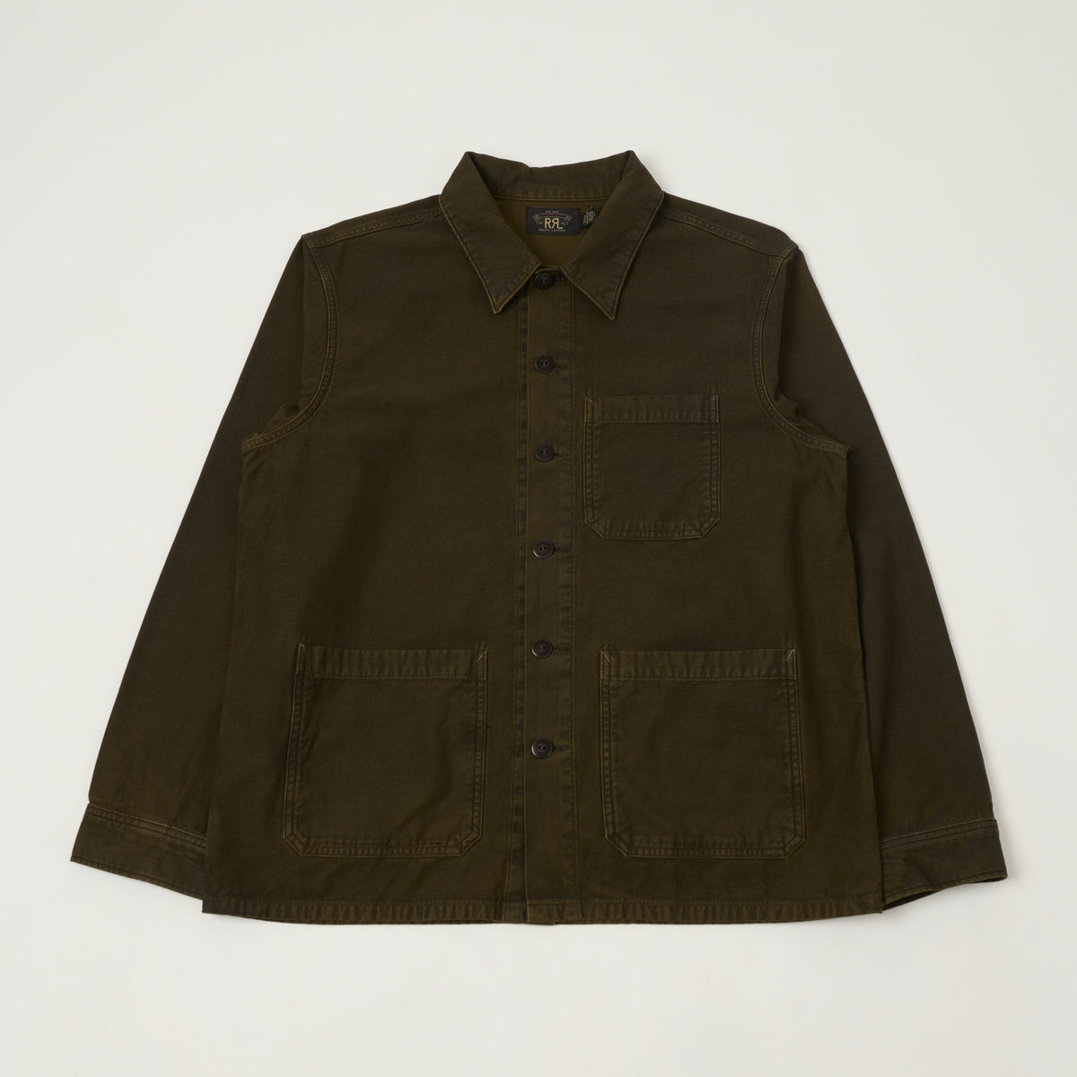 RRL Garment Dyed Reverse-Sateen Chore Jacket - Brown