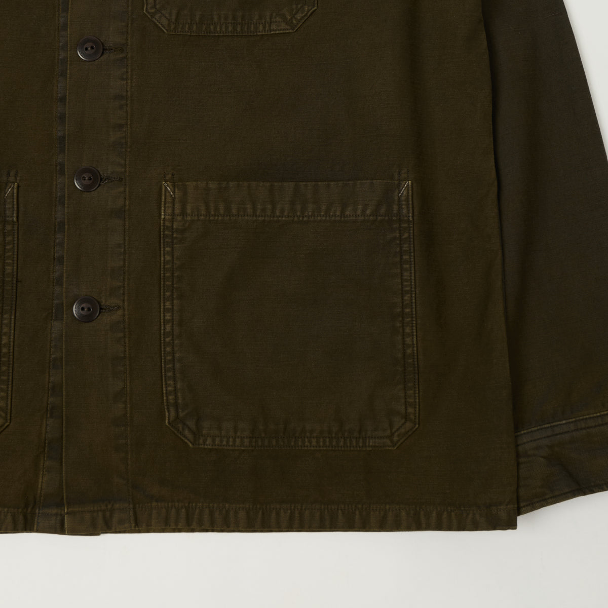 RRL Garment Dyed Reverse-Sateen Chore Jacket - Brown