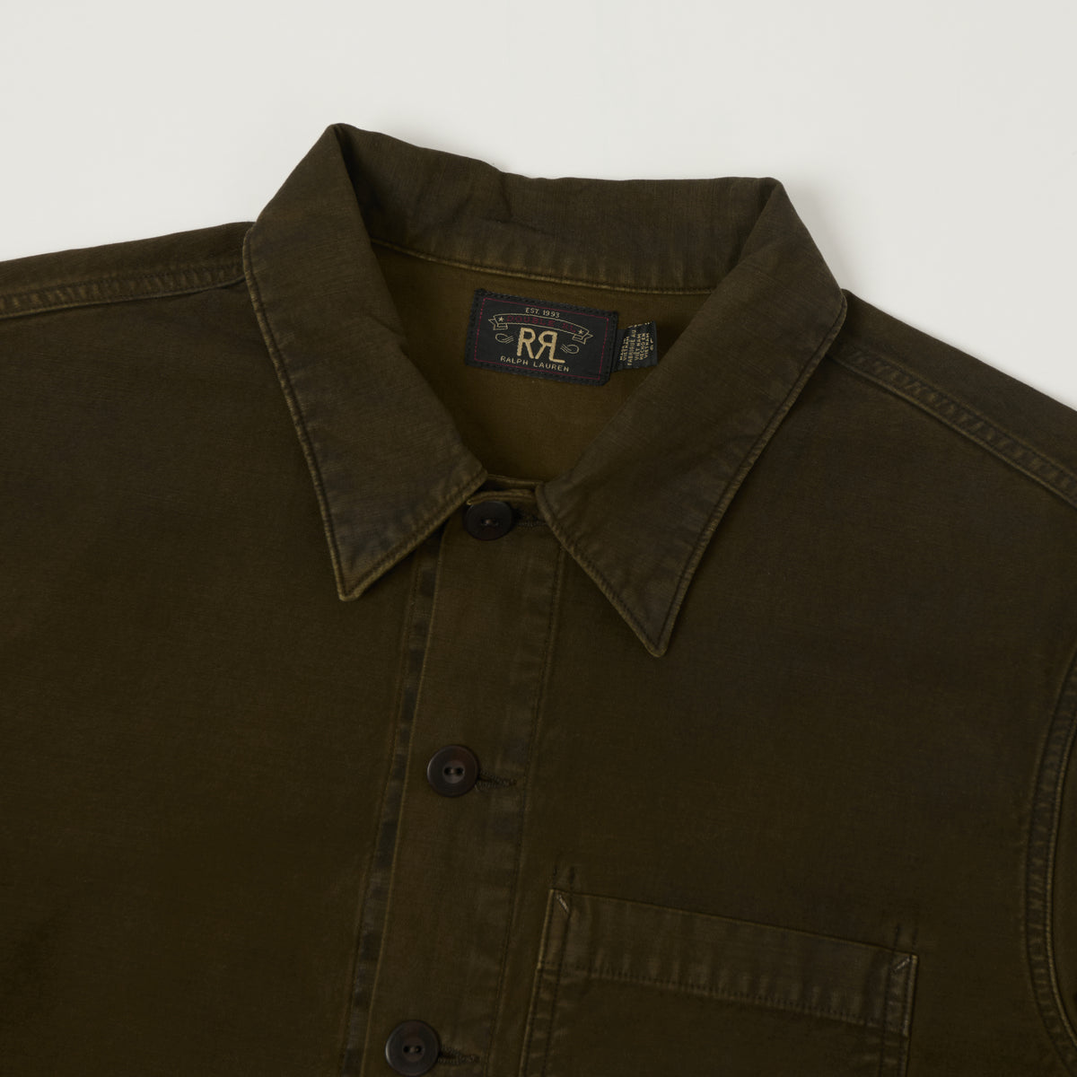 RRL Garment Dyed Reverse-Sateen Chore Jacket - Brown