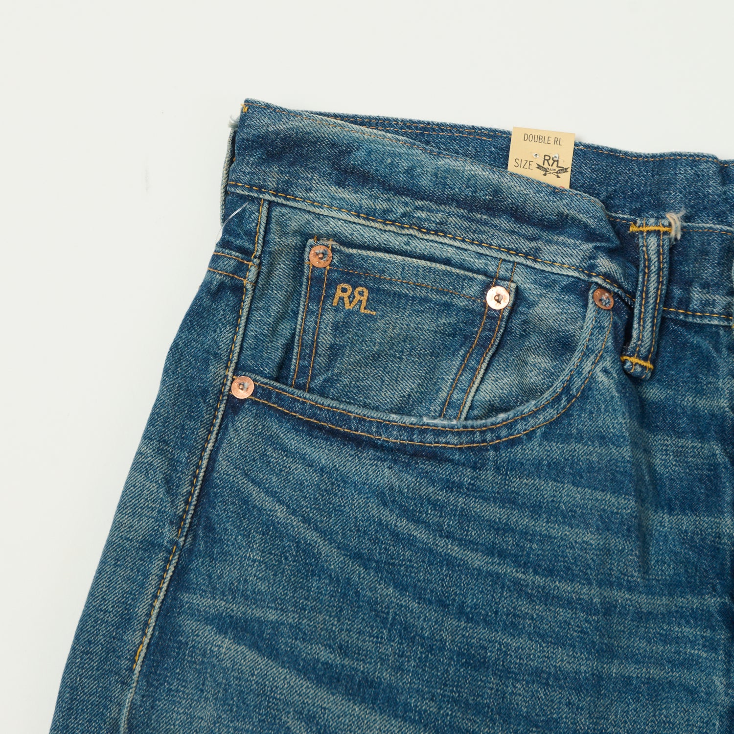 RRL 5-Pocket Selvedge Wide Straight Jean - Grandfalls Wash
