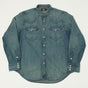 RRL Slim Fit Denim Western Shirt - Dark Wash