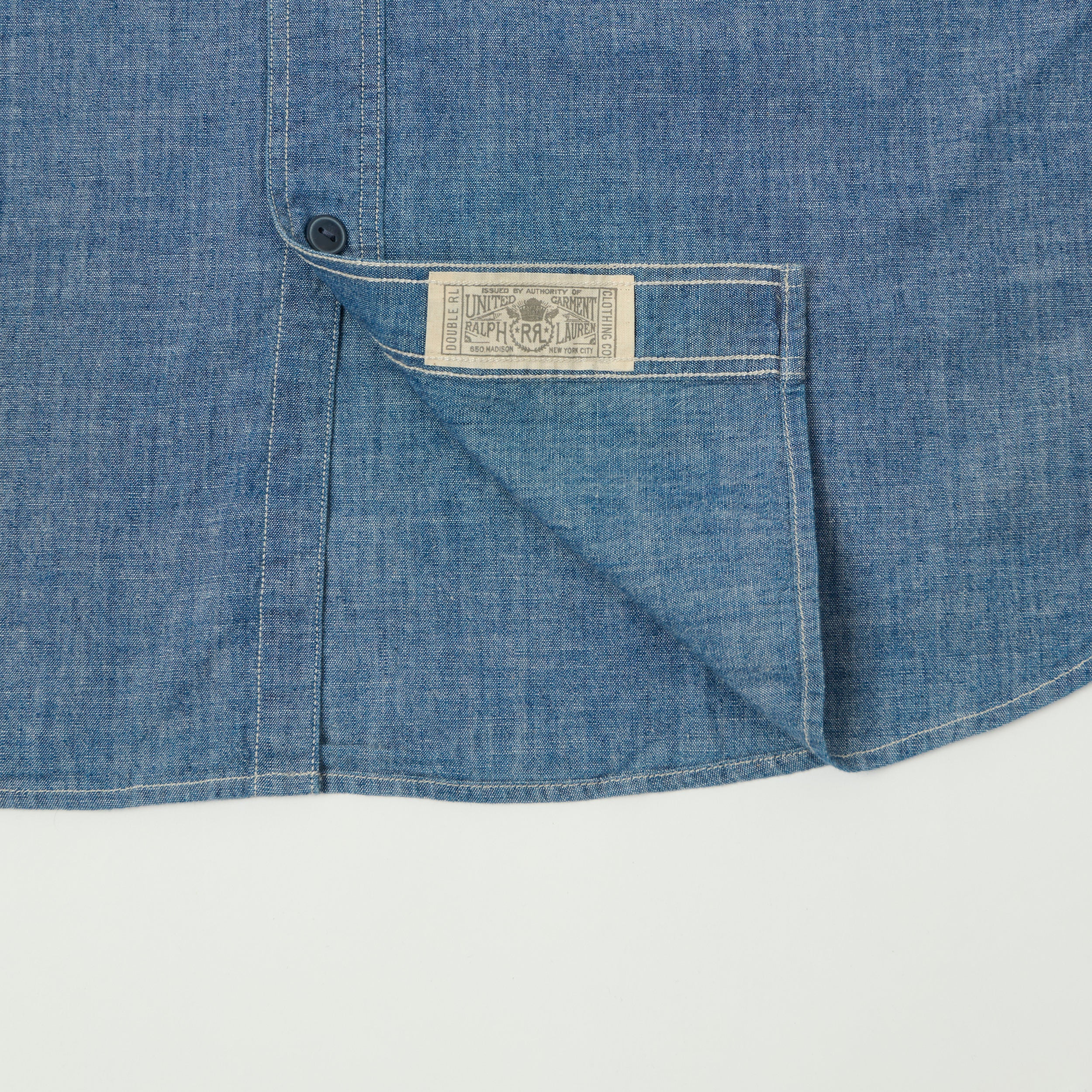 RRL Short Sleeve Chambray Workshirt - Indigo