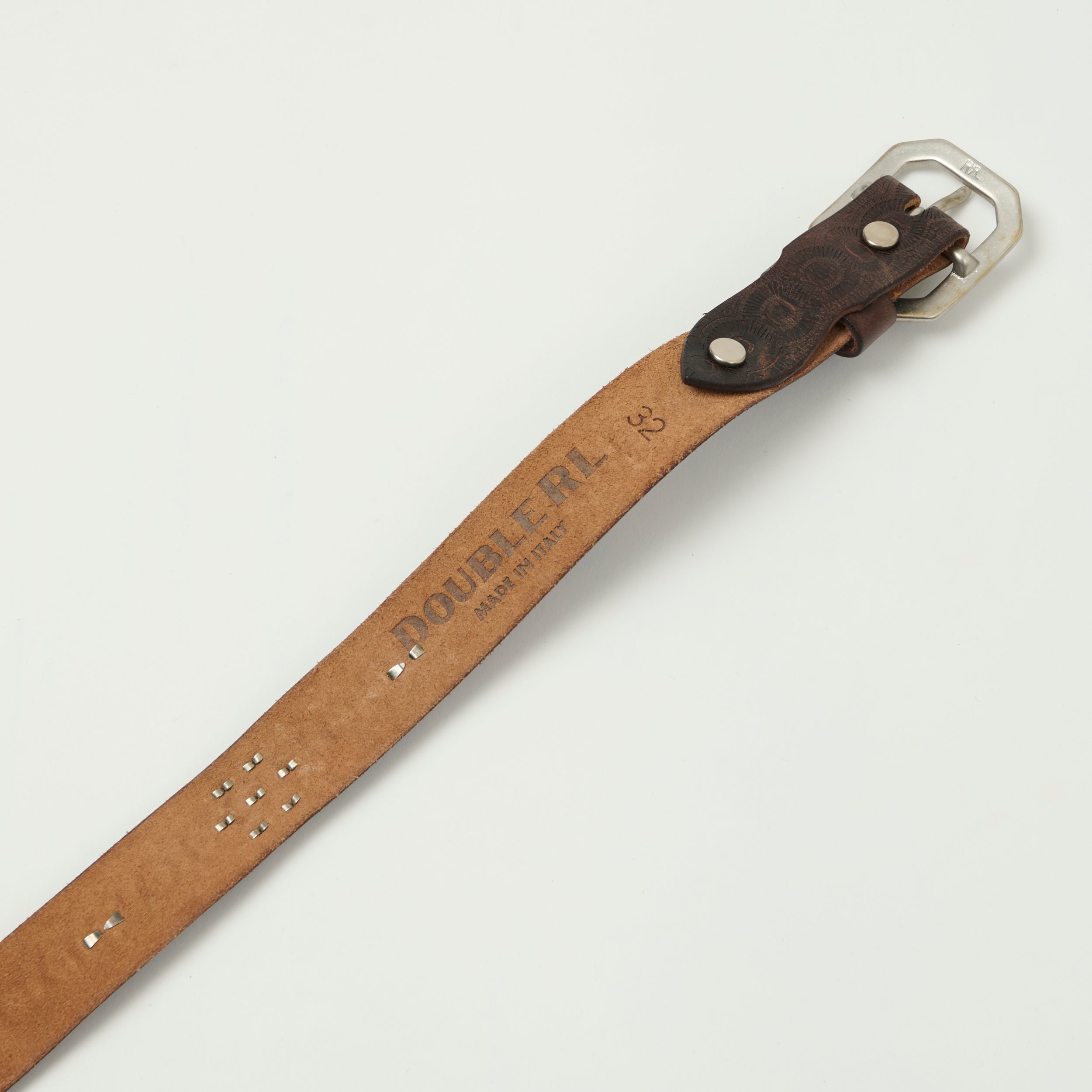 RRL Studded Leather Belt - Vintage Black