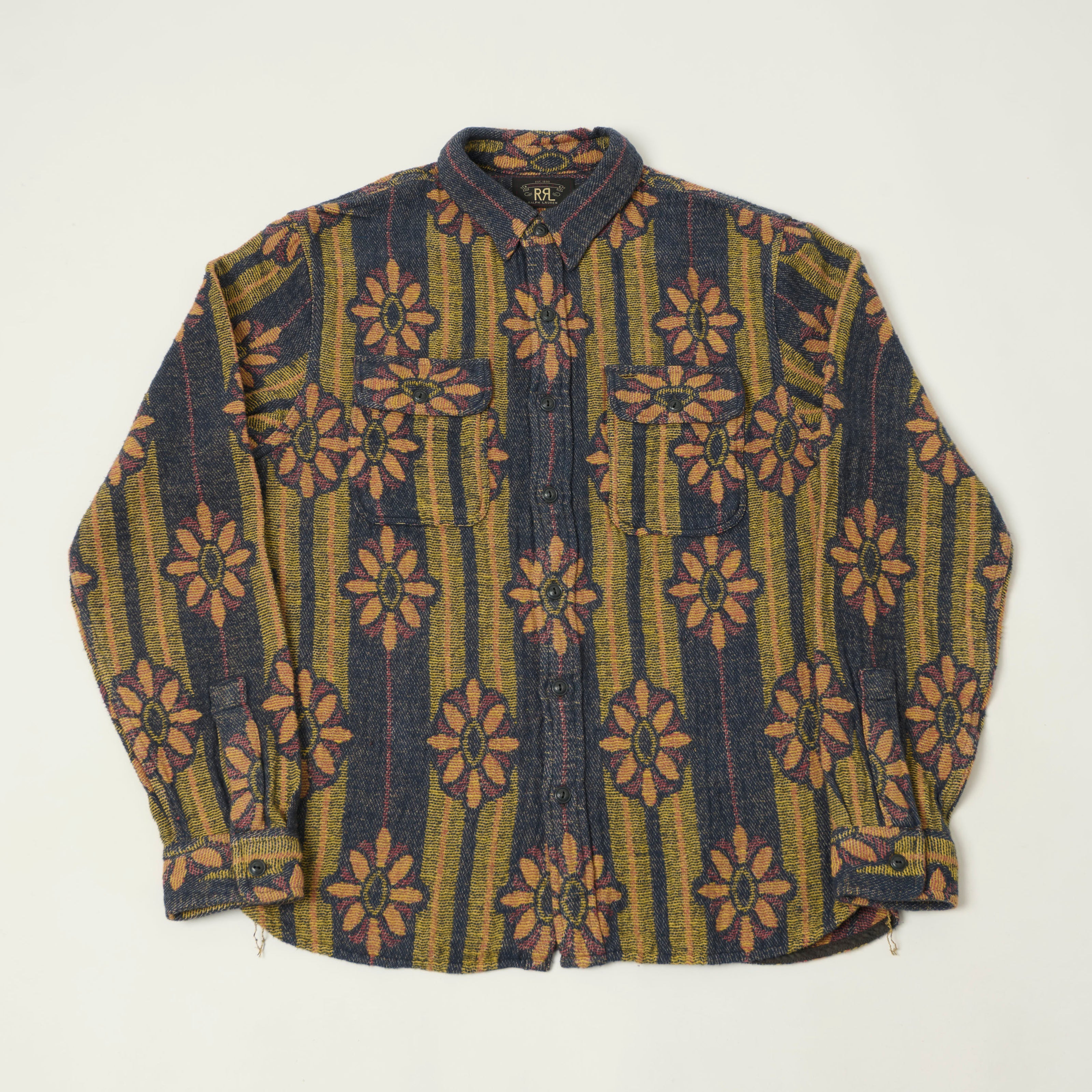 RRL Floral Jacquard Work Shirt - Multi