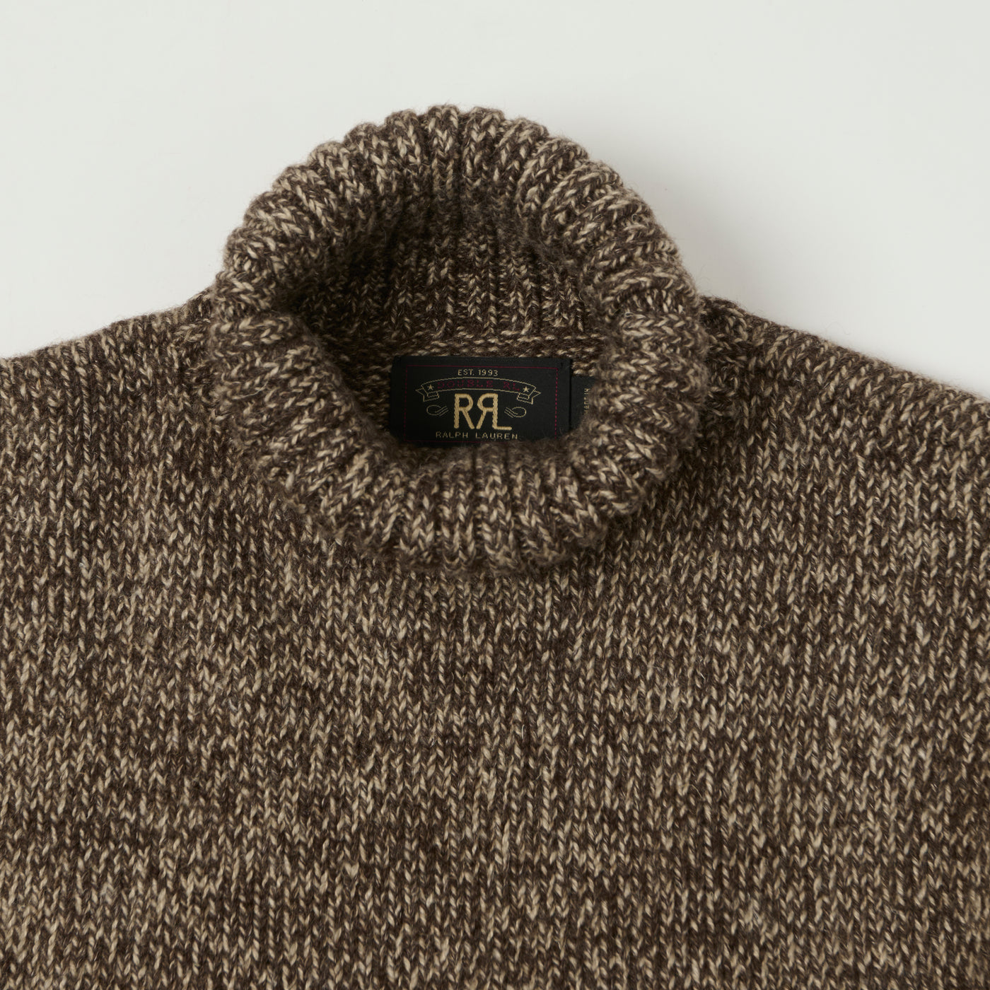 RRL Melange Turtle Neck Pullover - Brown