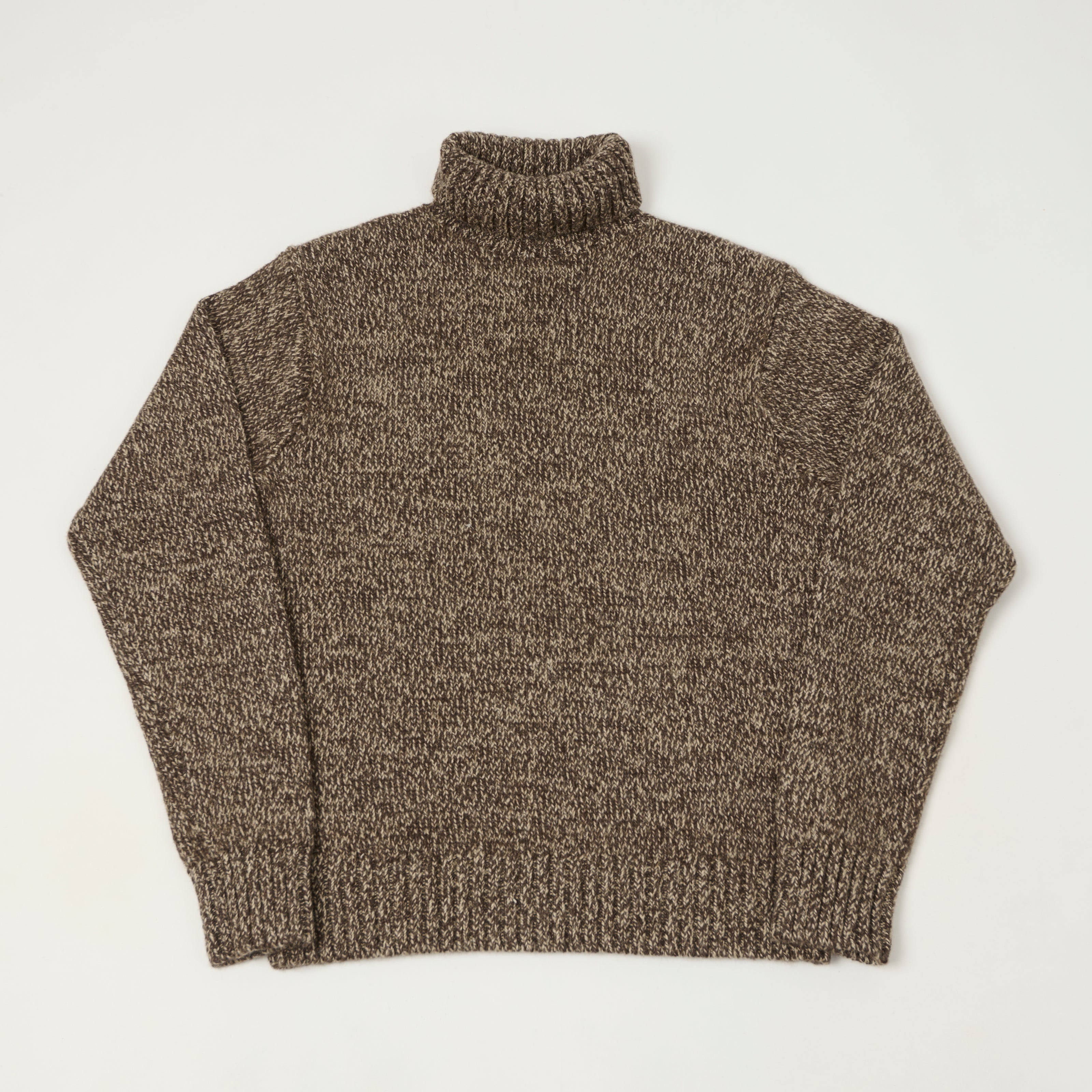 RRL Melange Turtle Neck Pullover - Brown