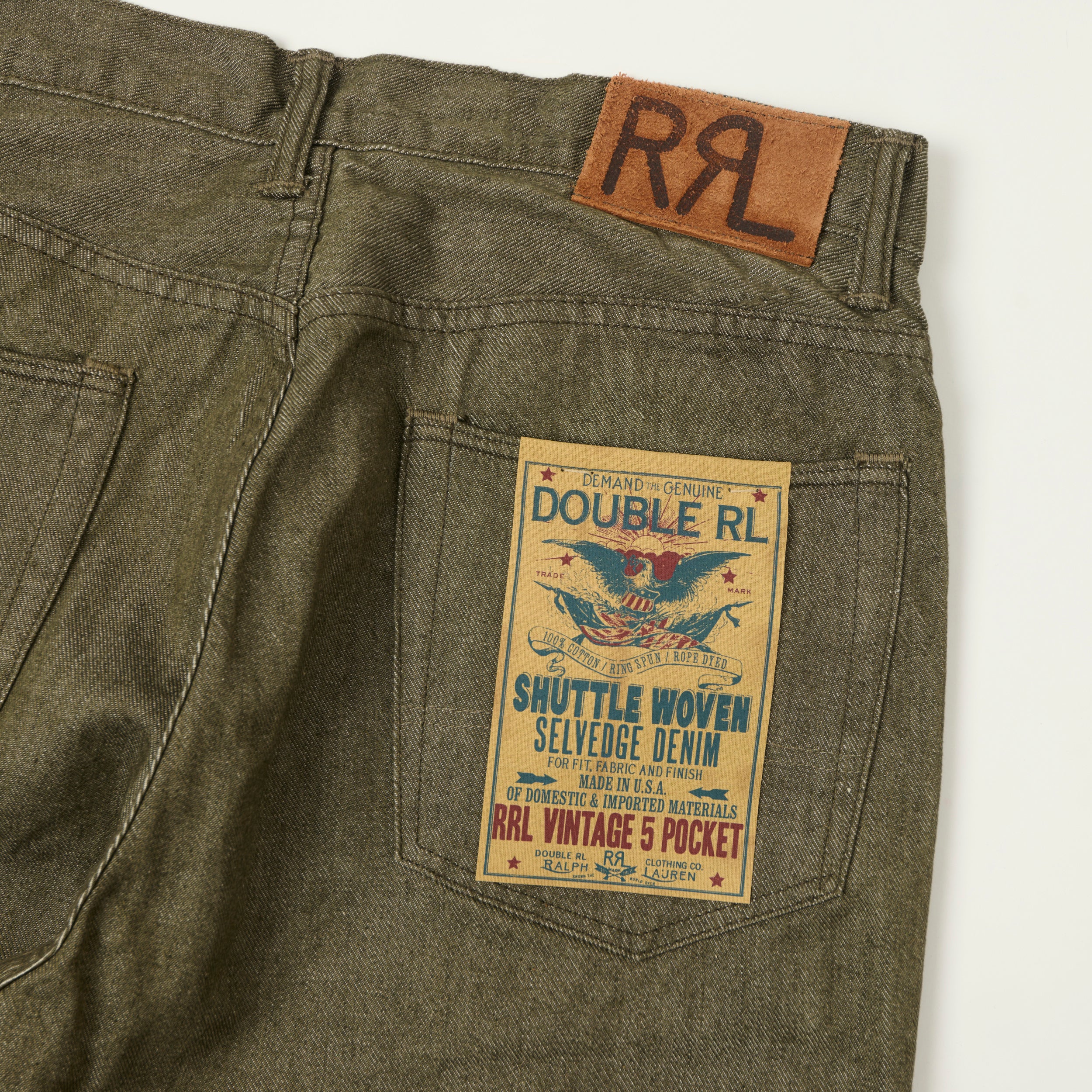 RRL Vintage 5-Pocket 11.5oz Relaxed Straight Jean - Olive