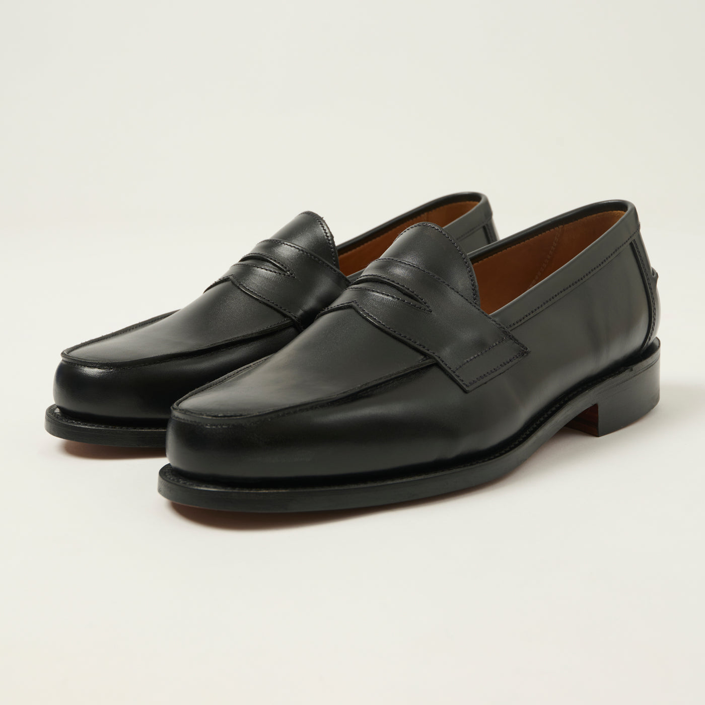 Sanders x FULLCOUNT 'Madrid' Buttseam Penny Loafer - Black Calf