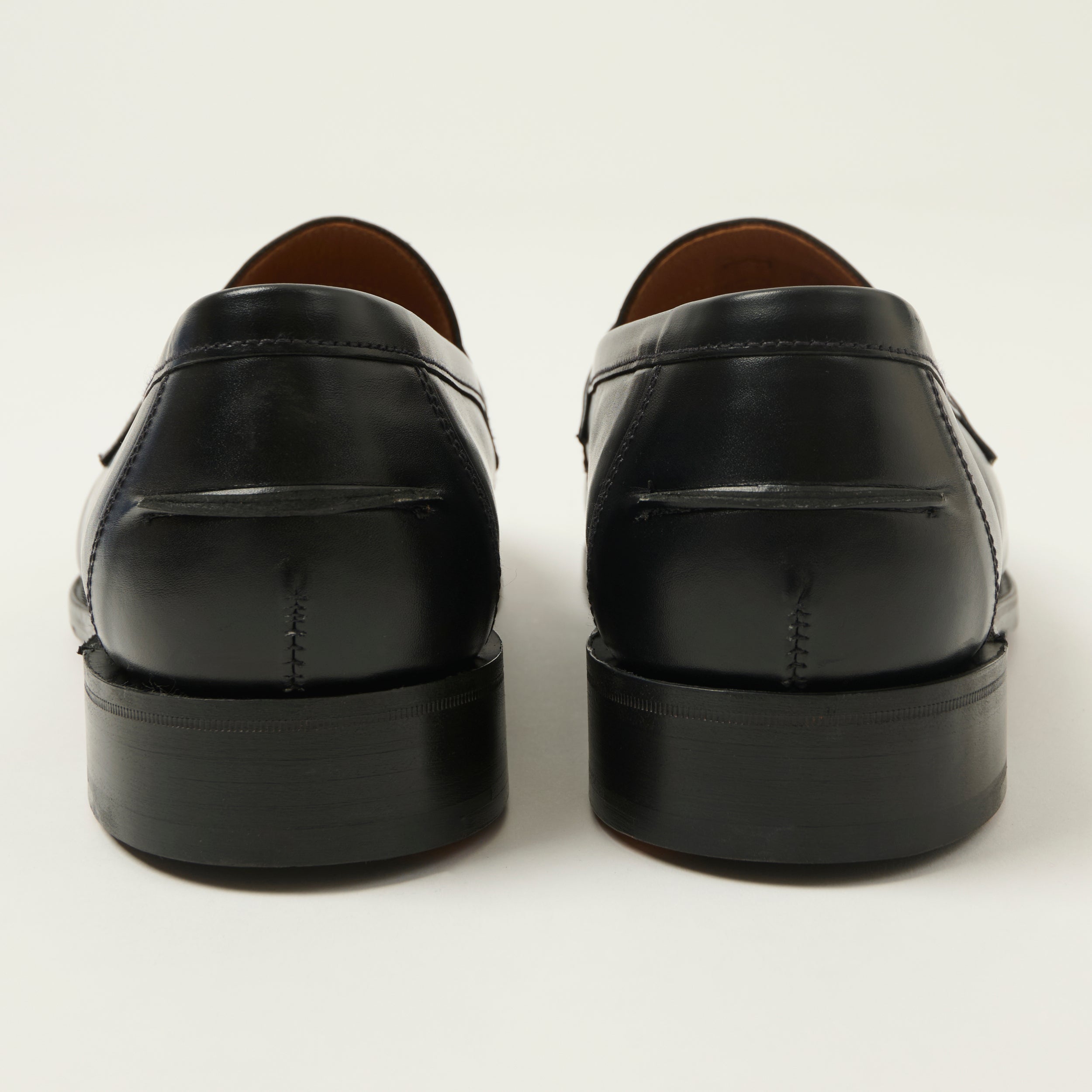 Sanders x FULLCOUNT 'Madrid' Buttseam Penny Loafer - Black Calf