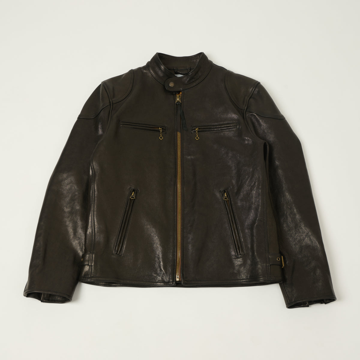 Shangri-La Heritage 'Cafe Racer' Leather Jacket - Black