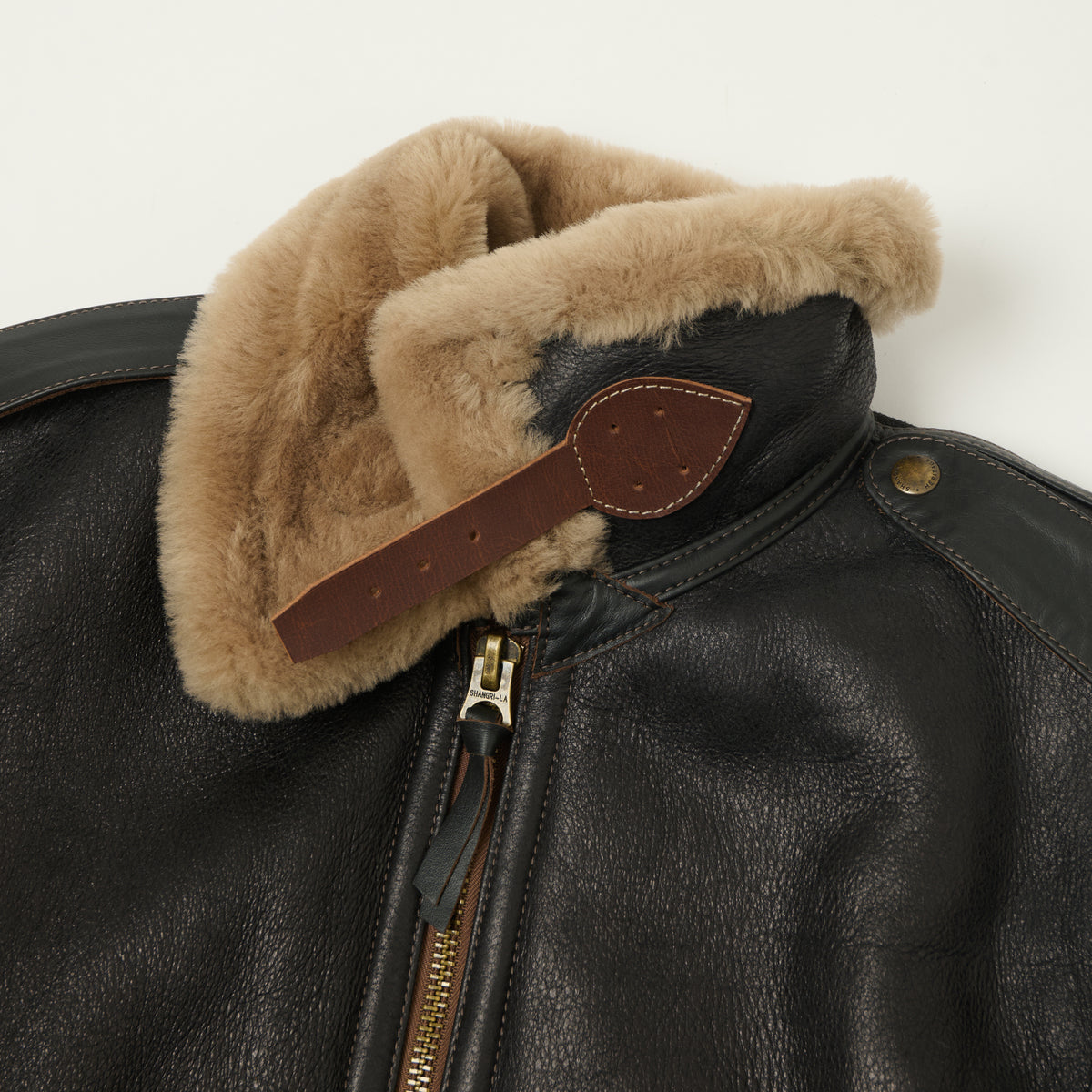 Shangri-La Heritage 'Tornado' B-6 Vintage Shearling Jacket - Black