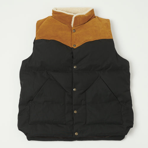 Shangri-La Heritage 'Bivacco' Western Down Vest - Black/Beige