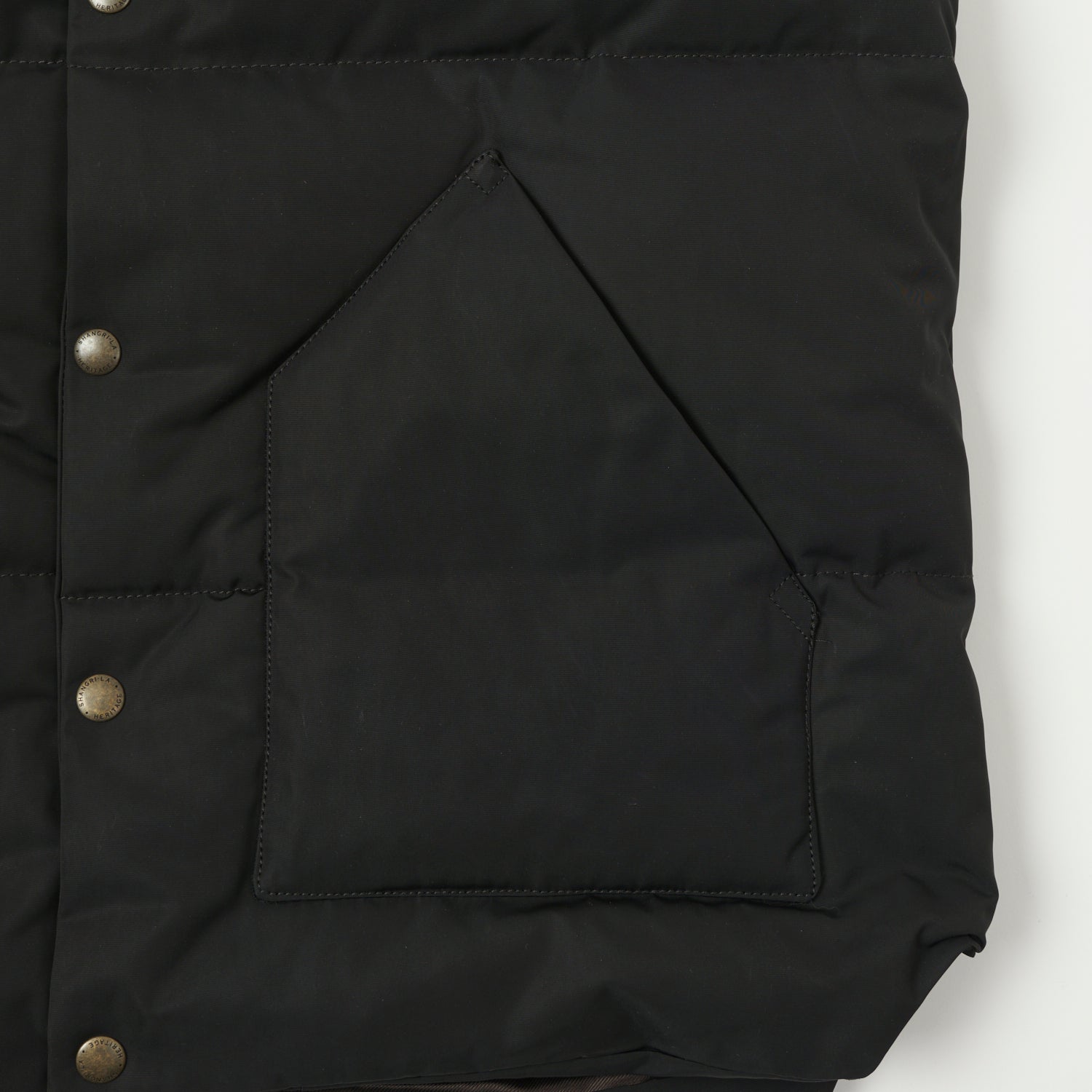 Shangri-La Heritage 'Bivacco' Western Down Vest - Black/Beige