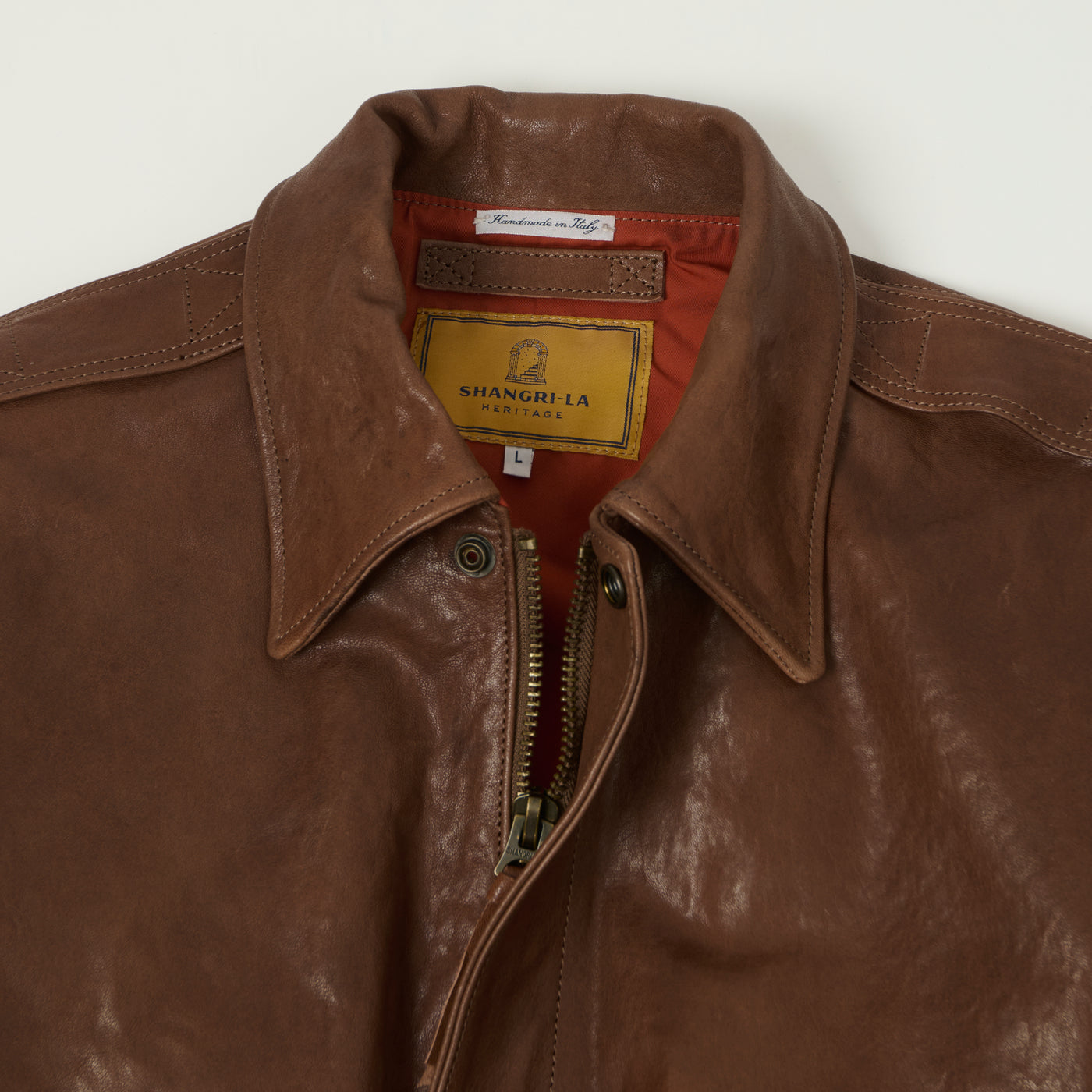 Shangri-La Heritage 'Don Gentile' Leather A-2 Flight Jacket - Seal Brown