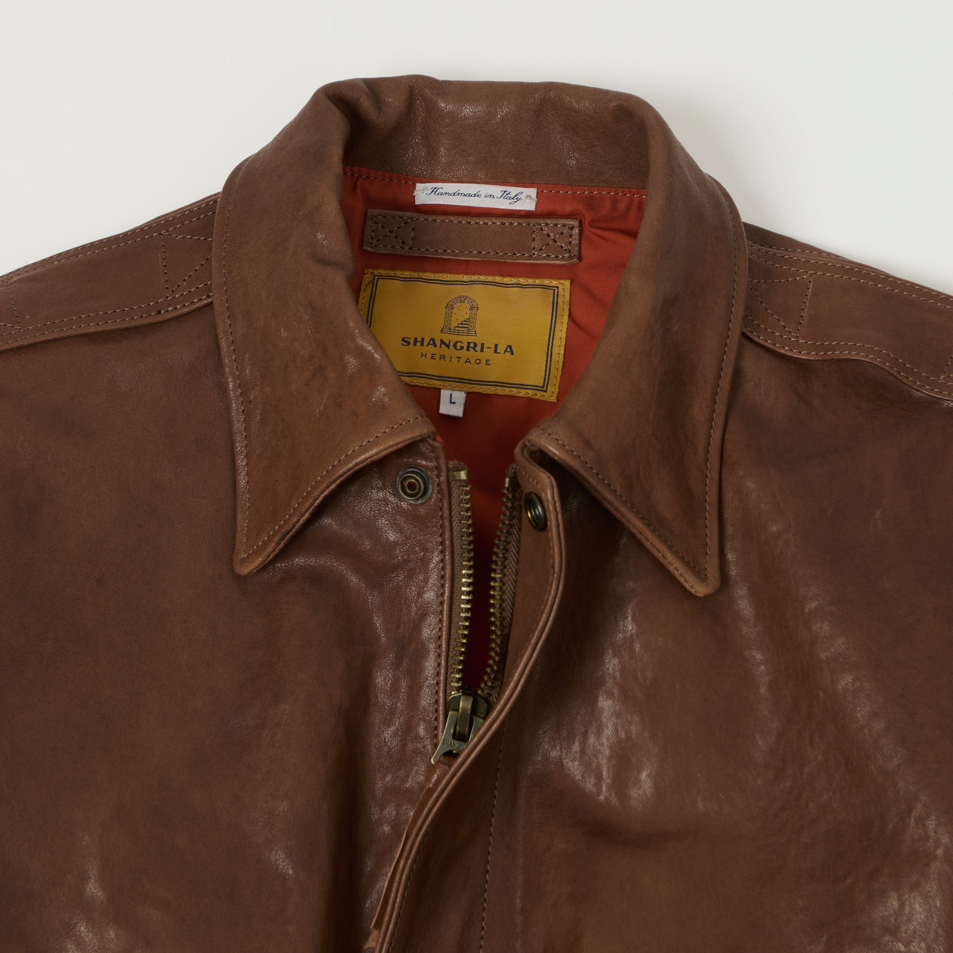 Shangri-La Heritage 'Don Gentile' Leather A-2 Flight Jacket - Seal Brown