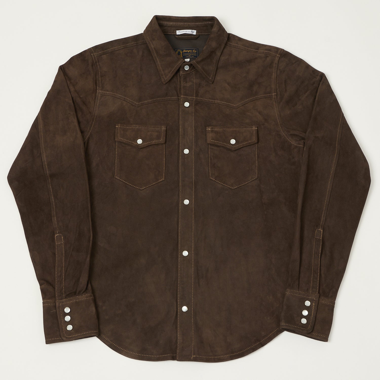 Shangri-La Heritage 'Gonzo' Suede Western Shirt - Testa Di Moro